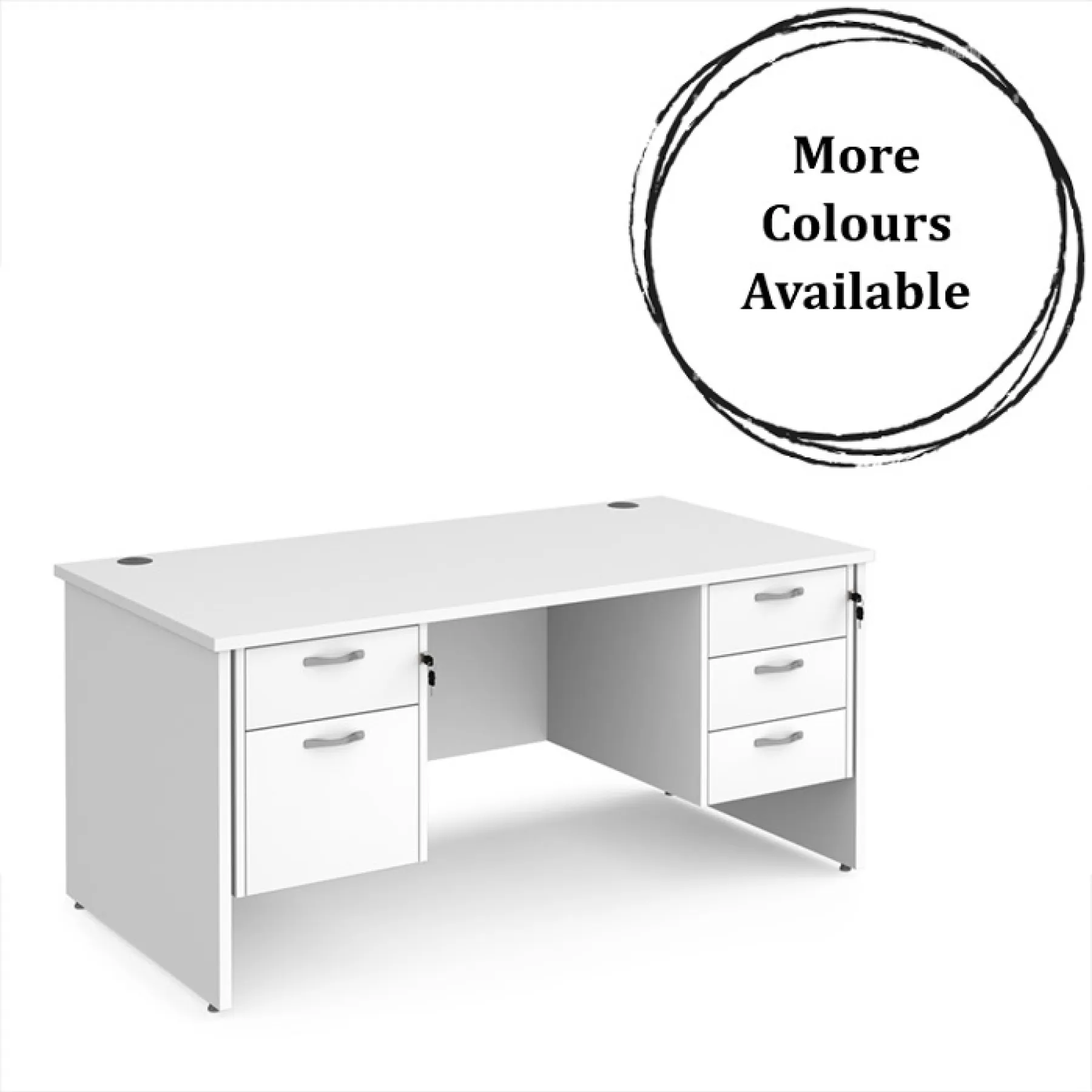 Dams panel ended maestro desk with 2 3 drawer pedestals mp16p23