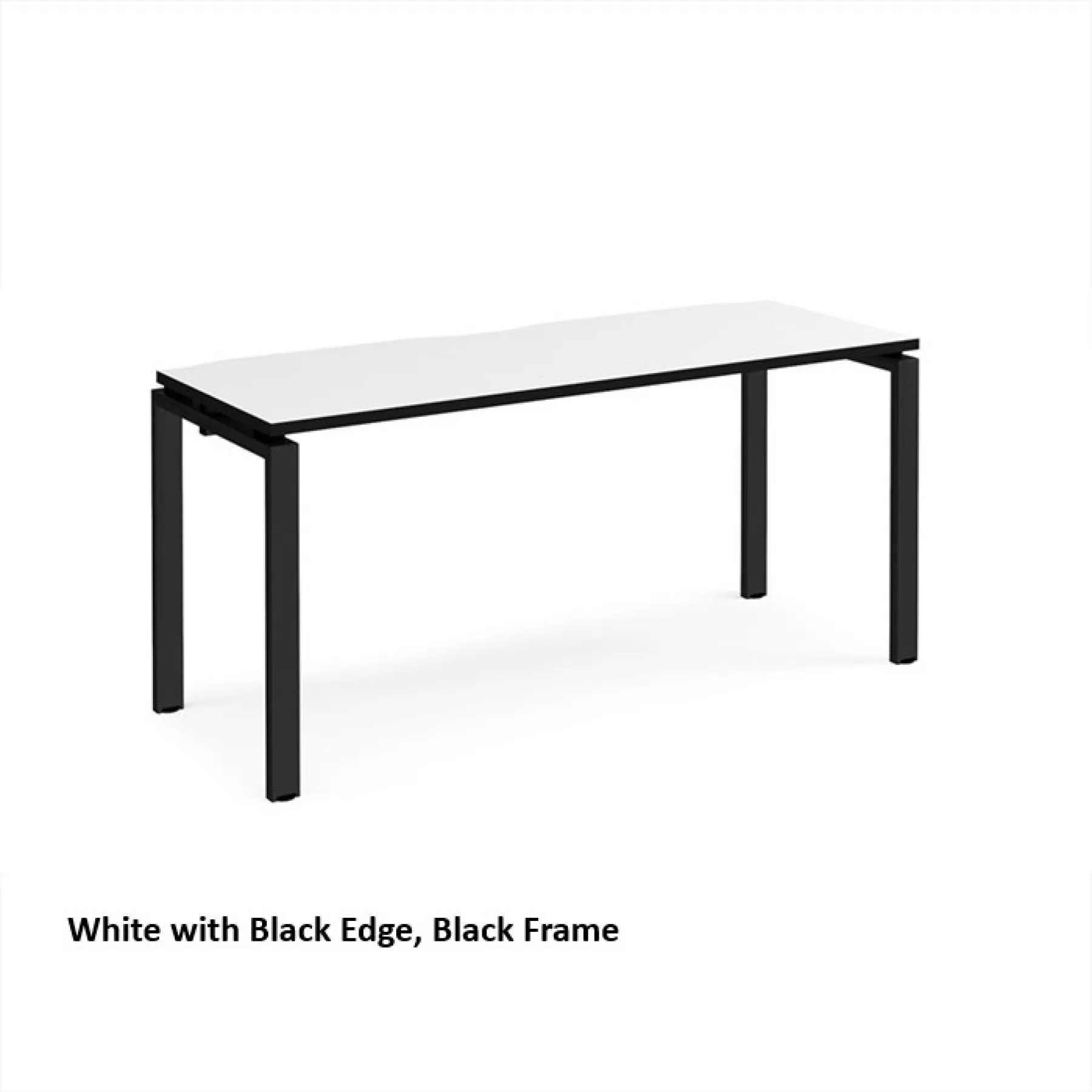 Dams adapt single desk shallow version e166 white with black edge
