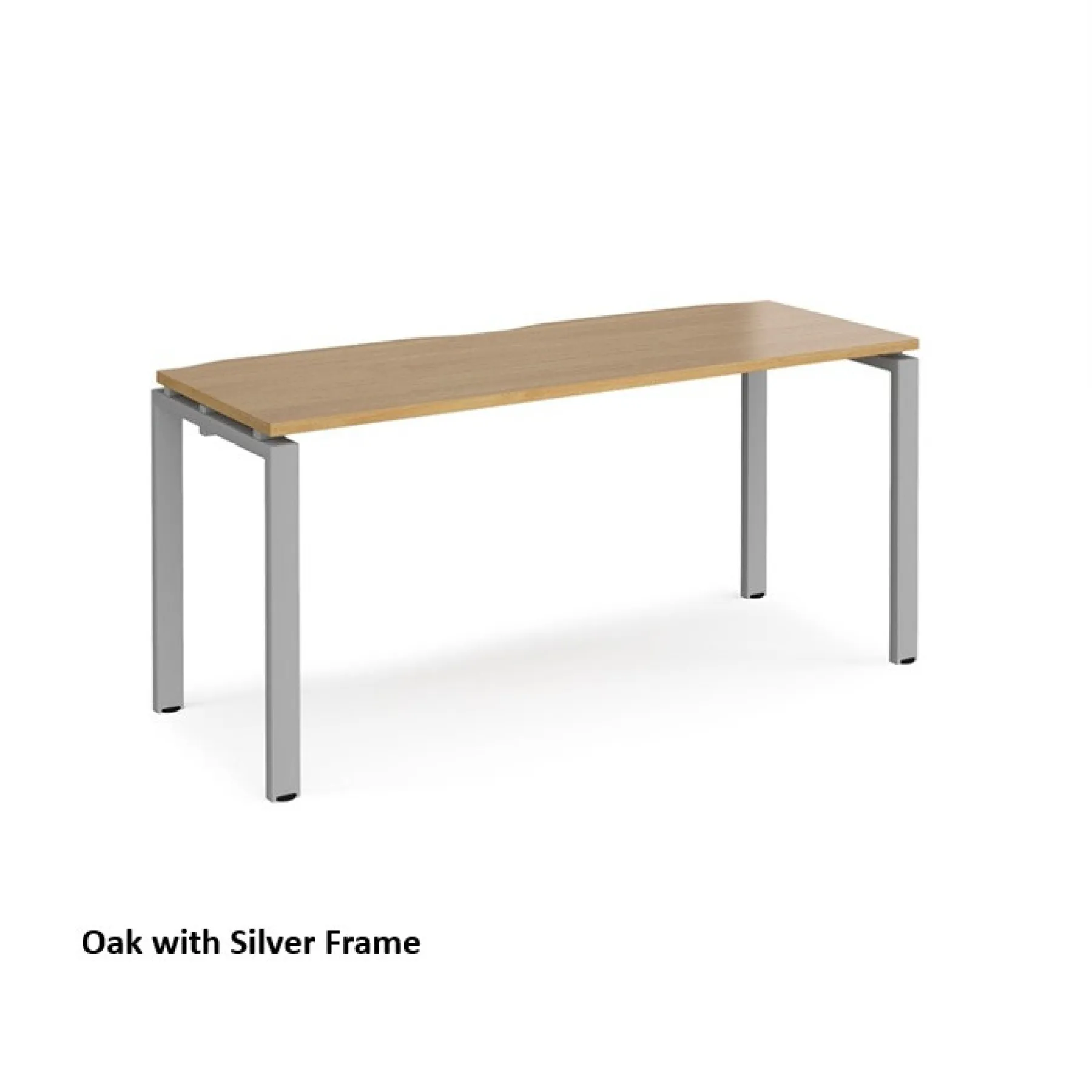 Dams adapt single desk shallow version e166 oak with silver frame
