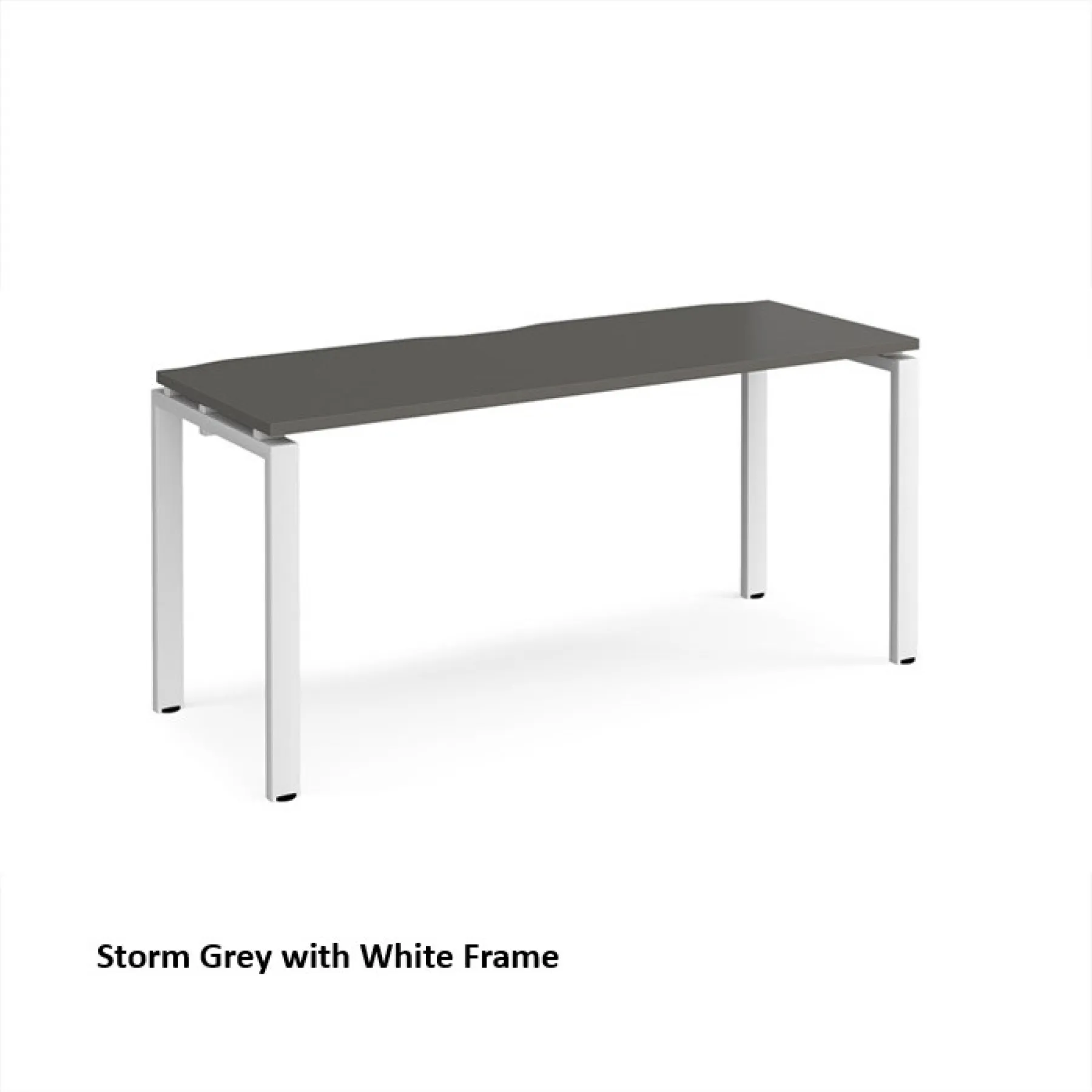 Dams adapt single desk shallow version e166 storm grey with white frame