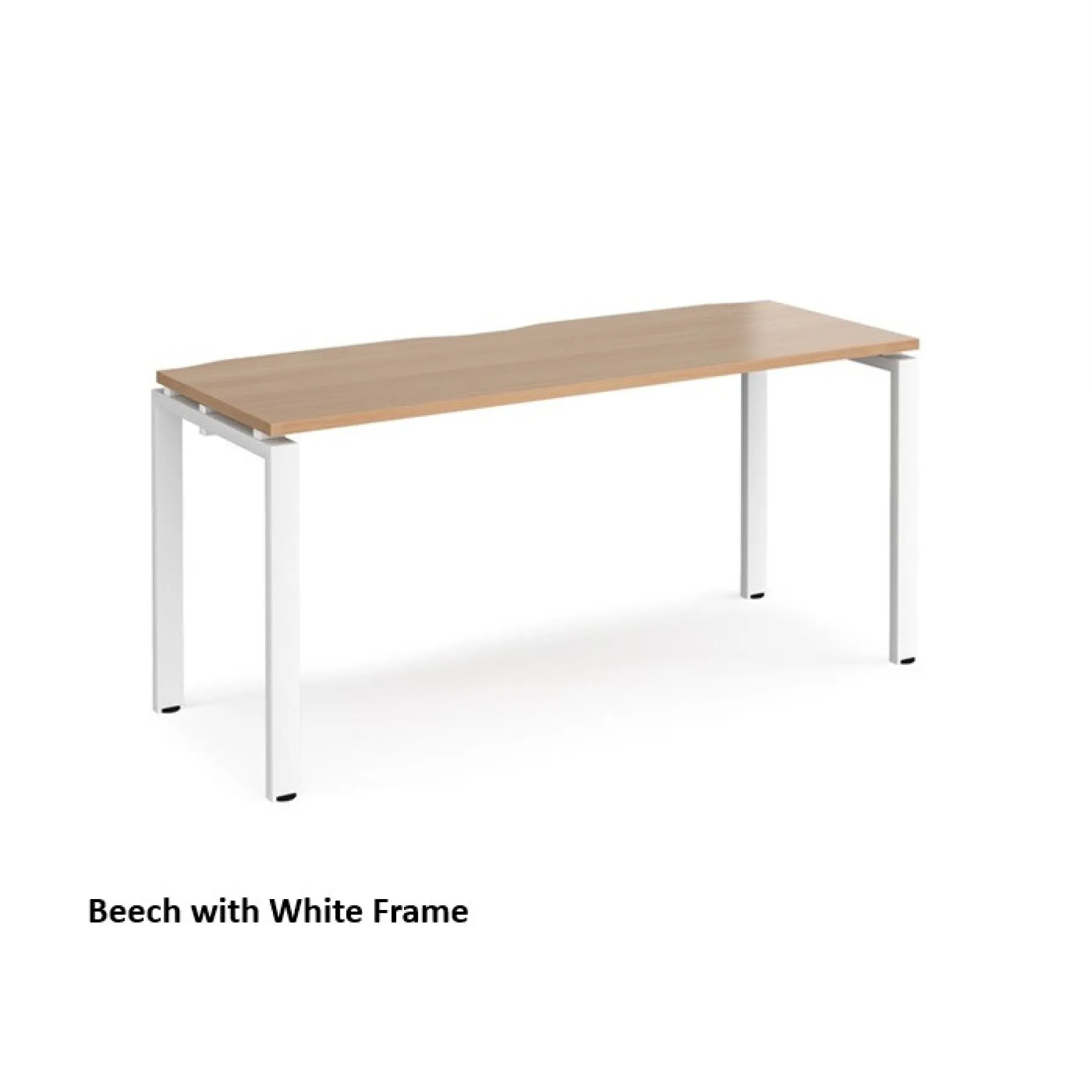 Dams adapt single desk shallow version e166 beech with white frame