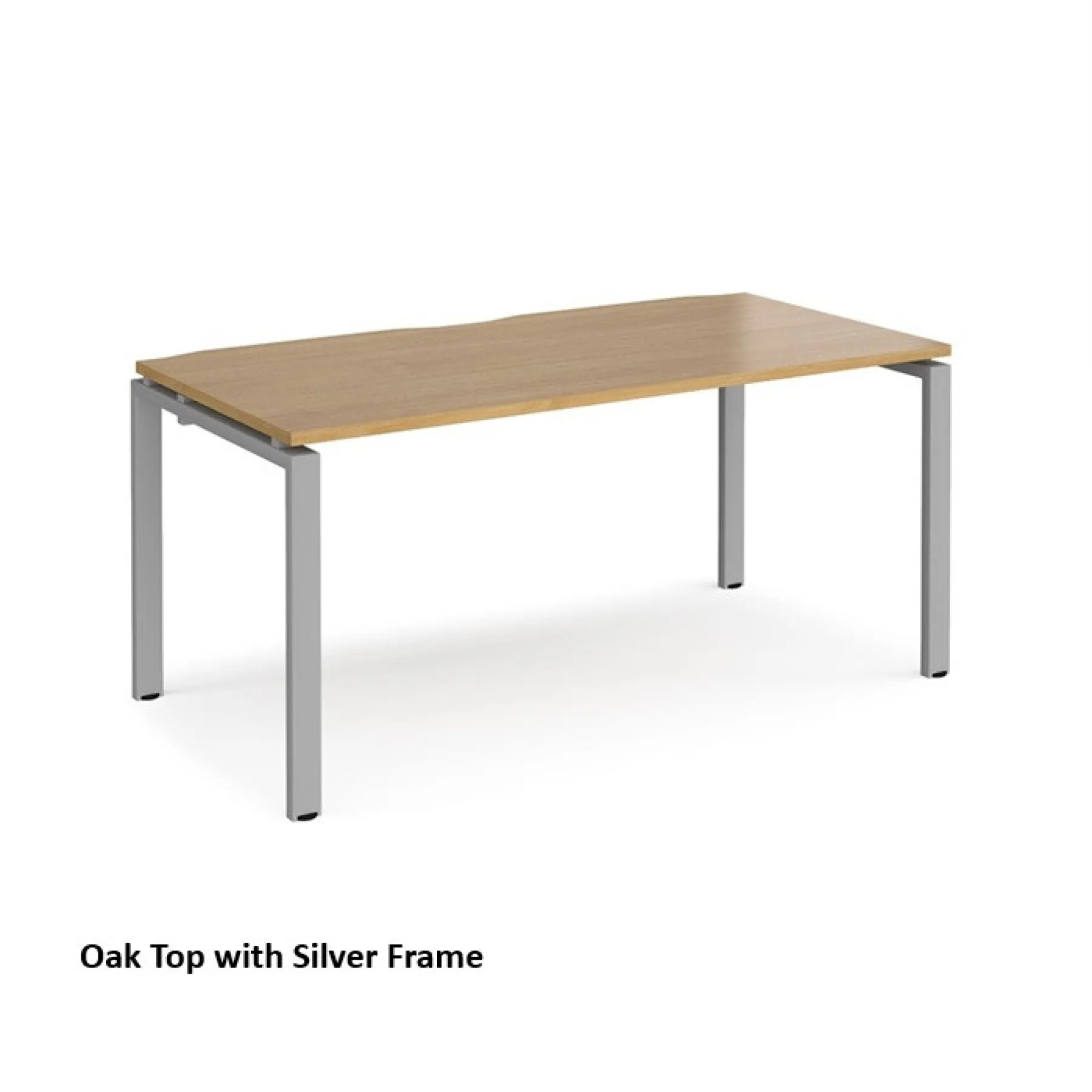 Dams adapt single desk e168 oak with silver frame