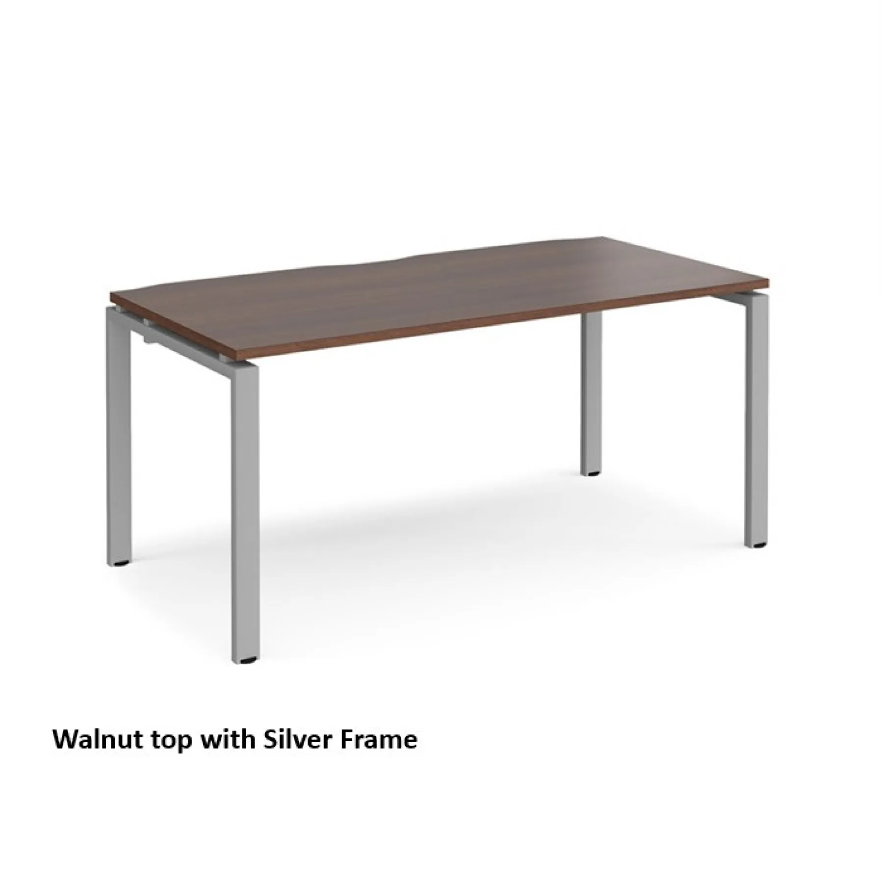 Dams adapt single desk e168 walnut with silver frame