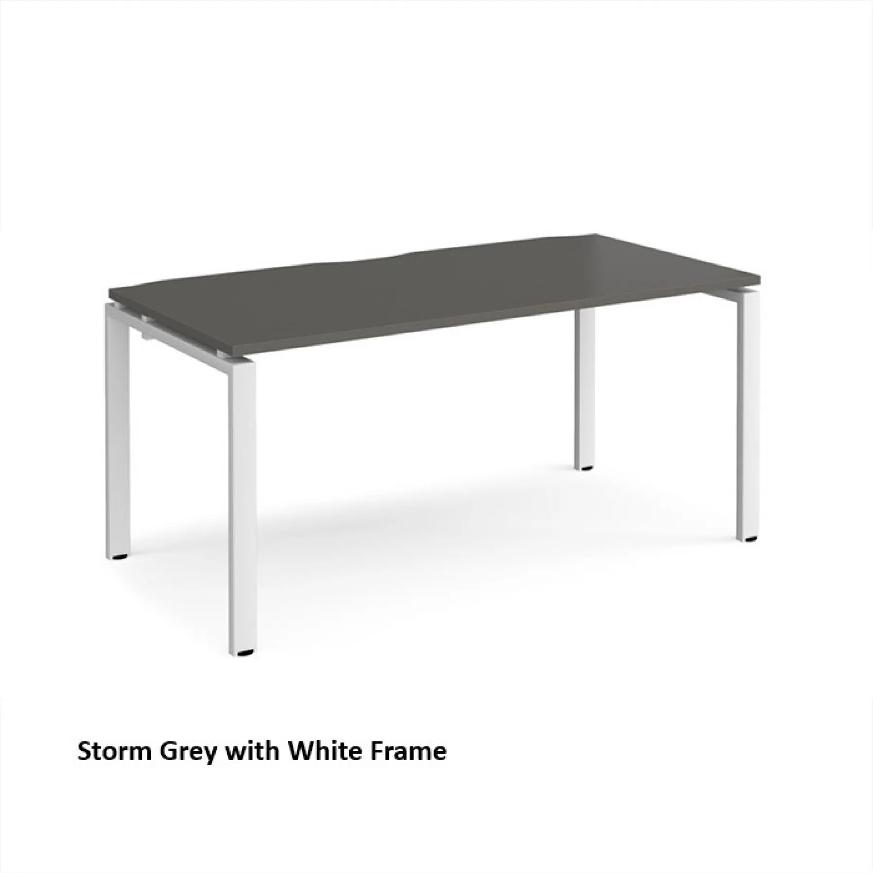 Dams adapt single desk e168 storm grey with white frame