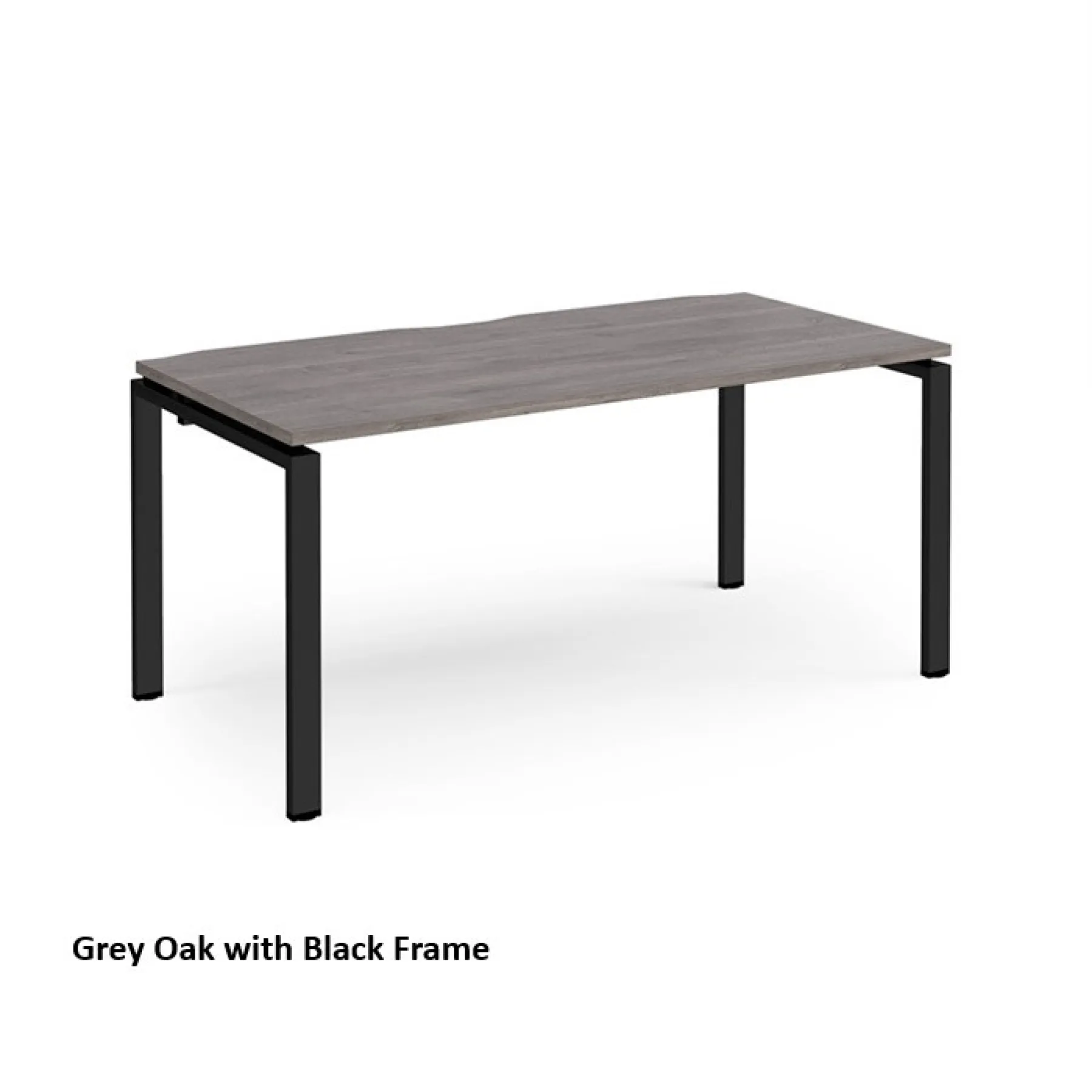 Dams adapt single desk e168 grey oak with black frame