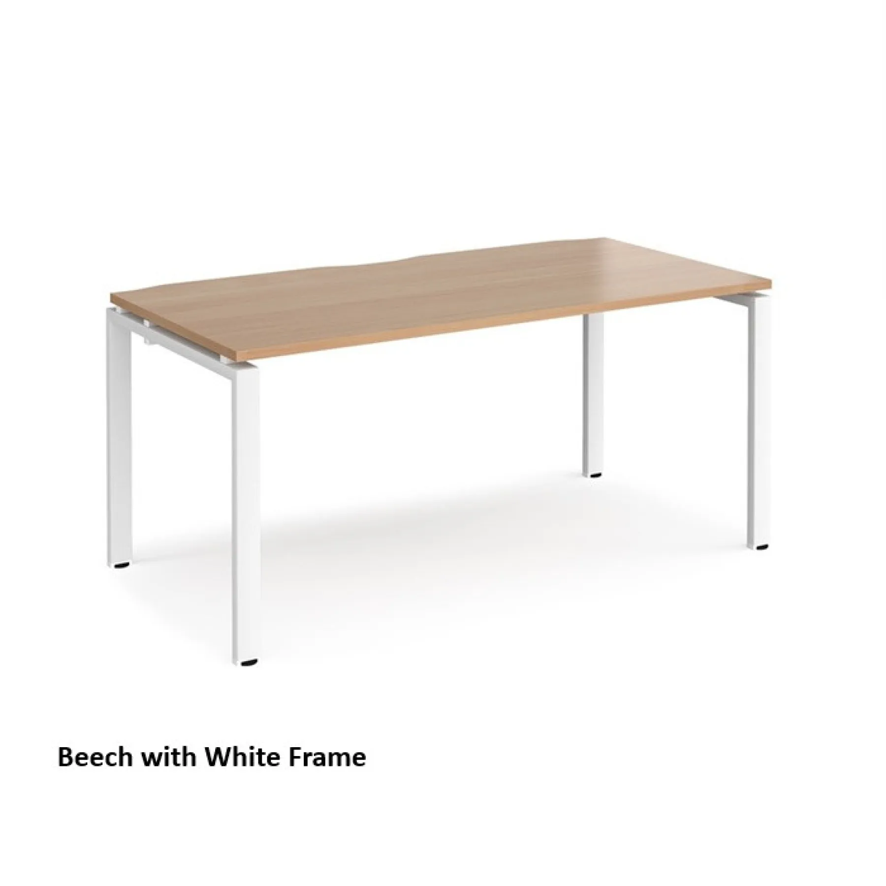 Dams adapt single desk e168 beech with white frame