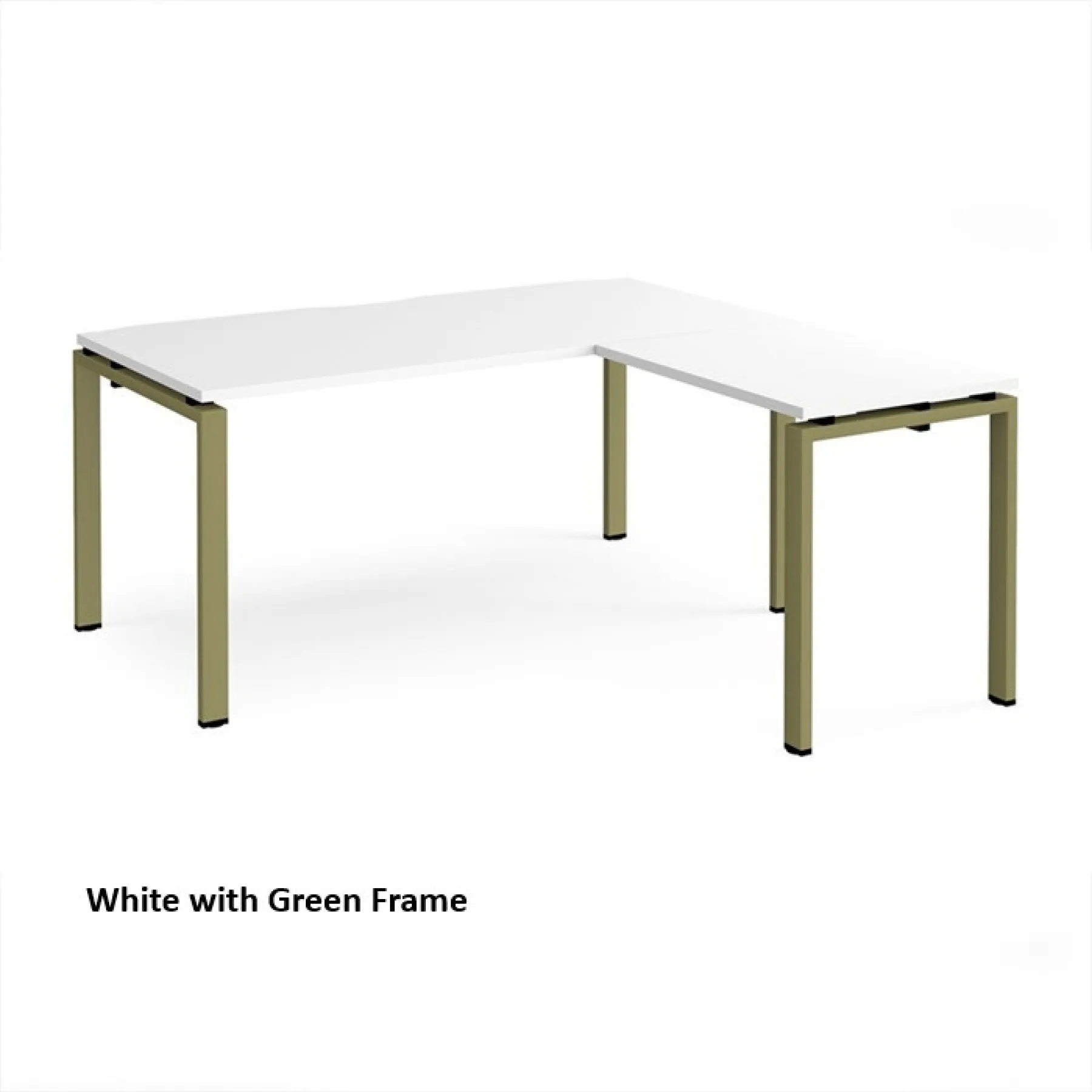 Dams adapt single desk with return er1688 white green frame