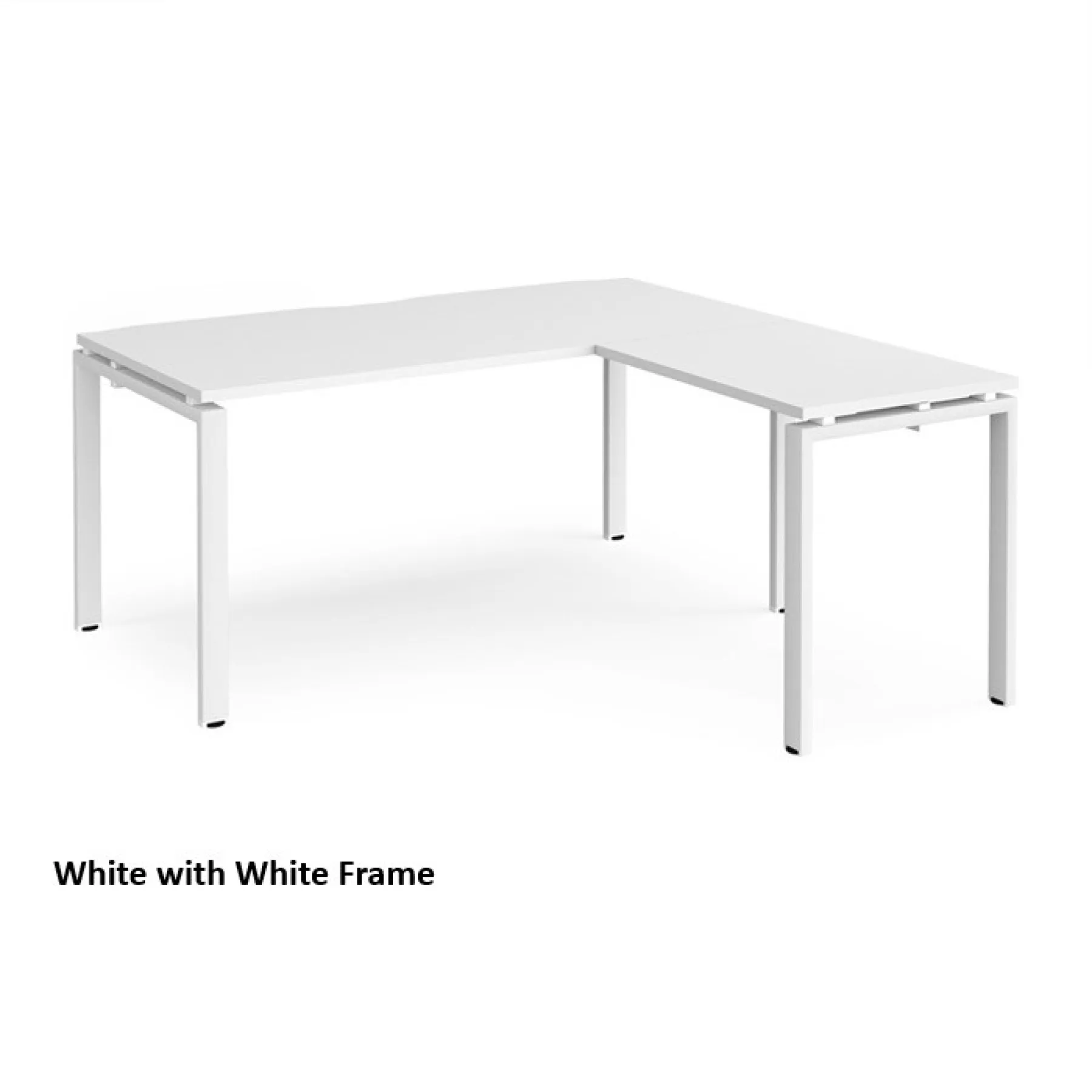 Dams adapt single desk with return er1688 white with white frame