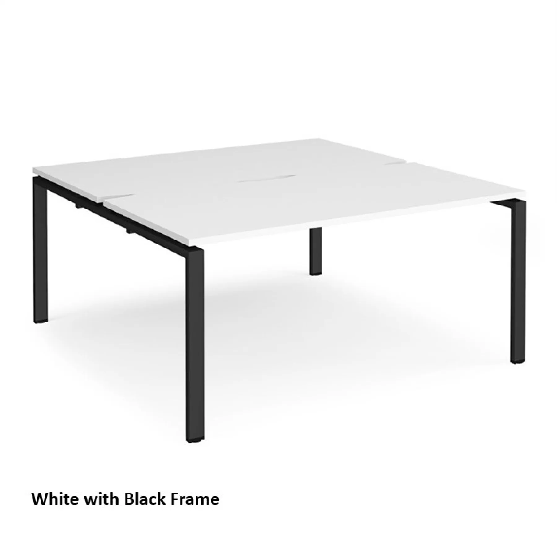 Dams adapt back to back bench desks white with black frame e1616