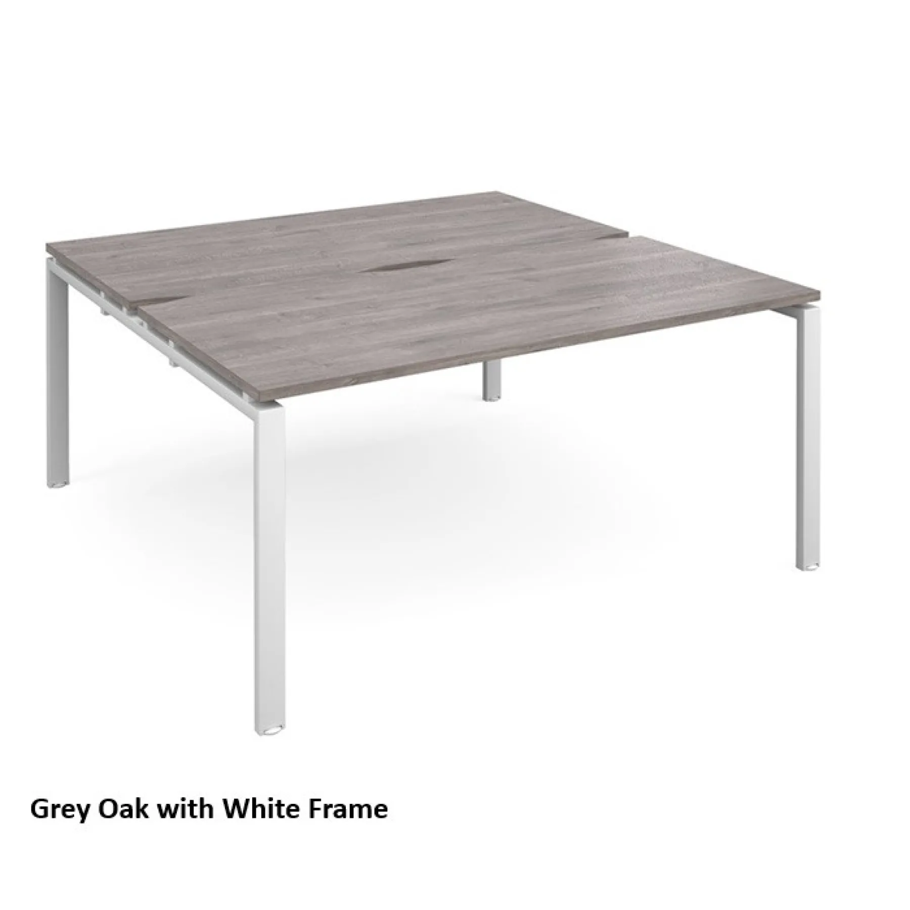 Dams adapt back to back bench desks grey oak with white frame e1616