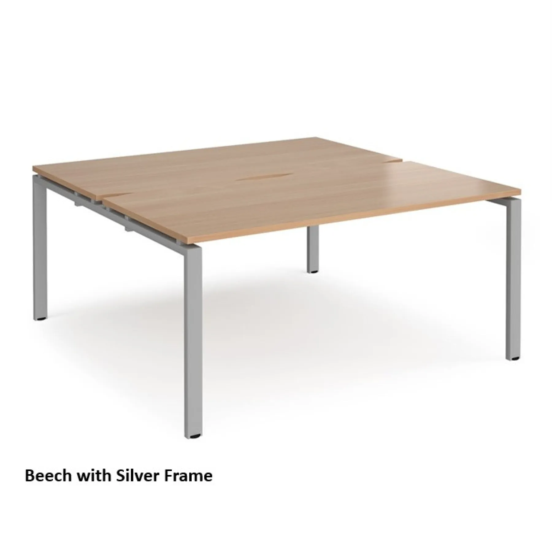 Dams adapt back to back bench desks beech with silver frame e1616
