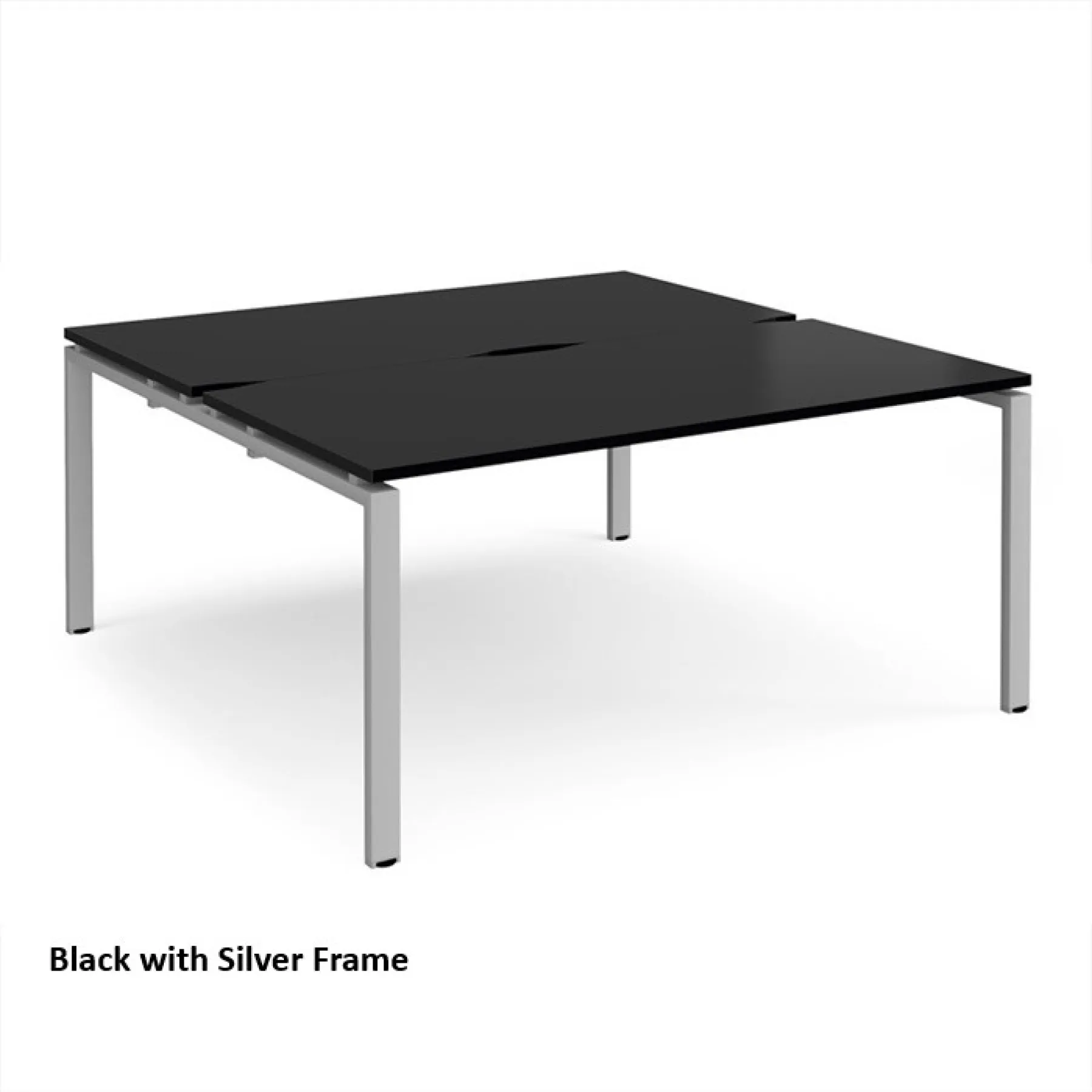 Dams adapt back to back bench desks black with silver frame e1616