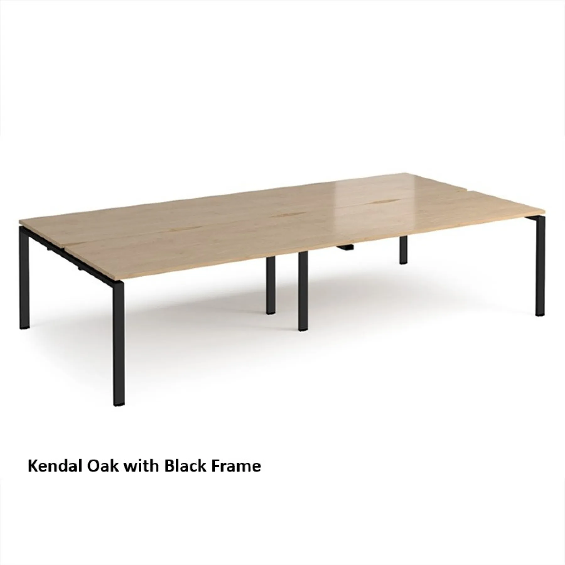 Dams adapt back to back 4 bench desks kendal oak black frame e3216