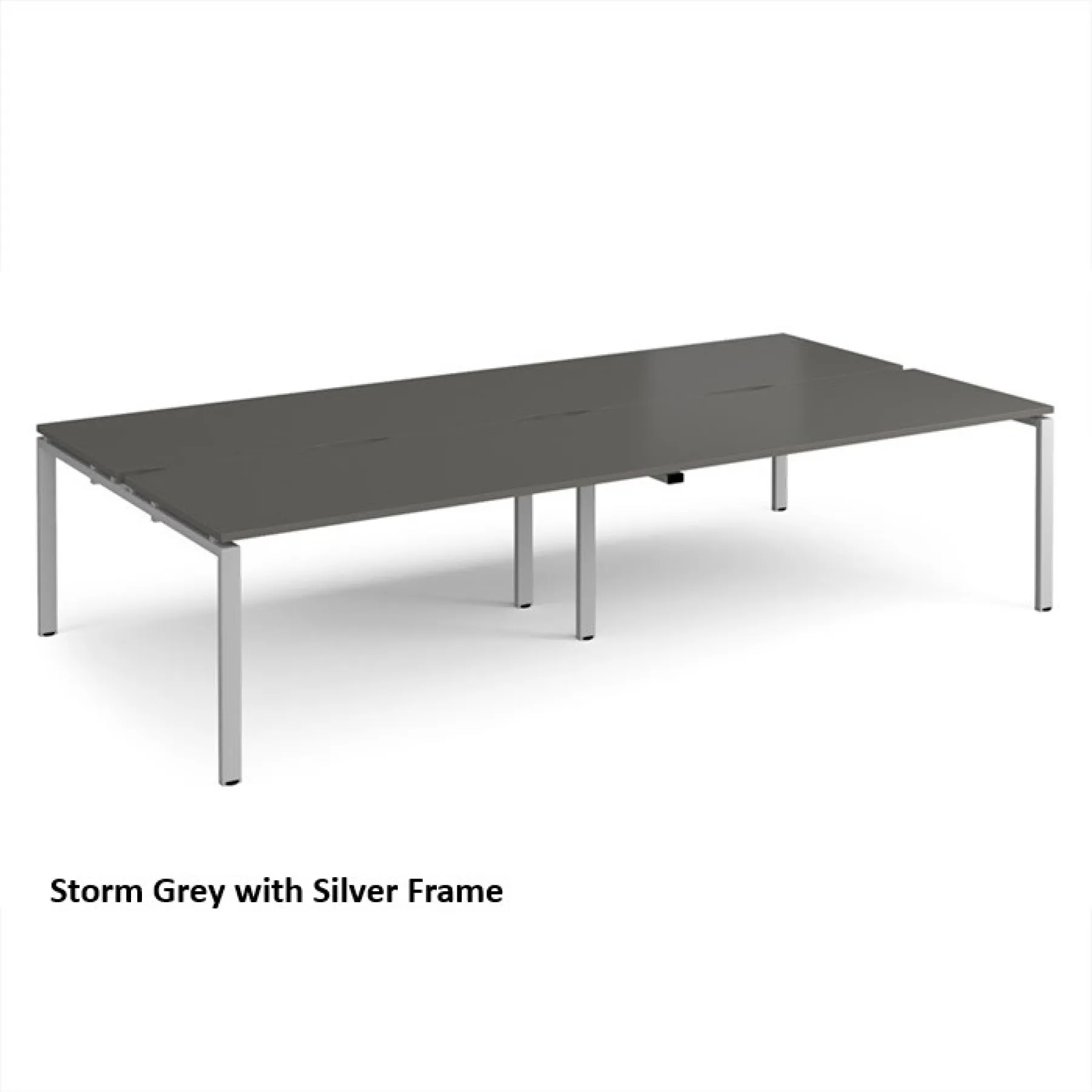 Dams adapt back to back 4 bench desks storm grey silver frame e3216