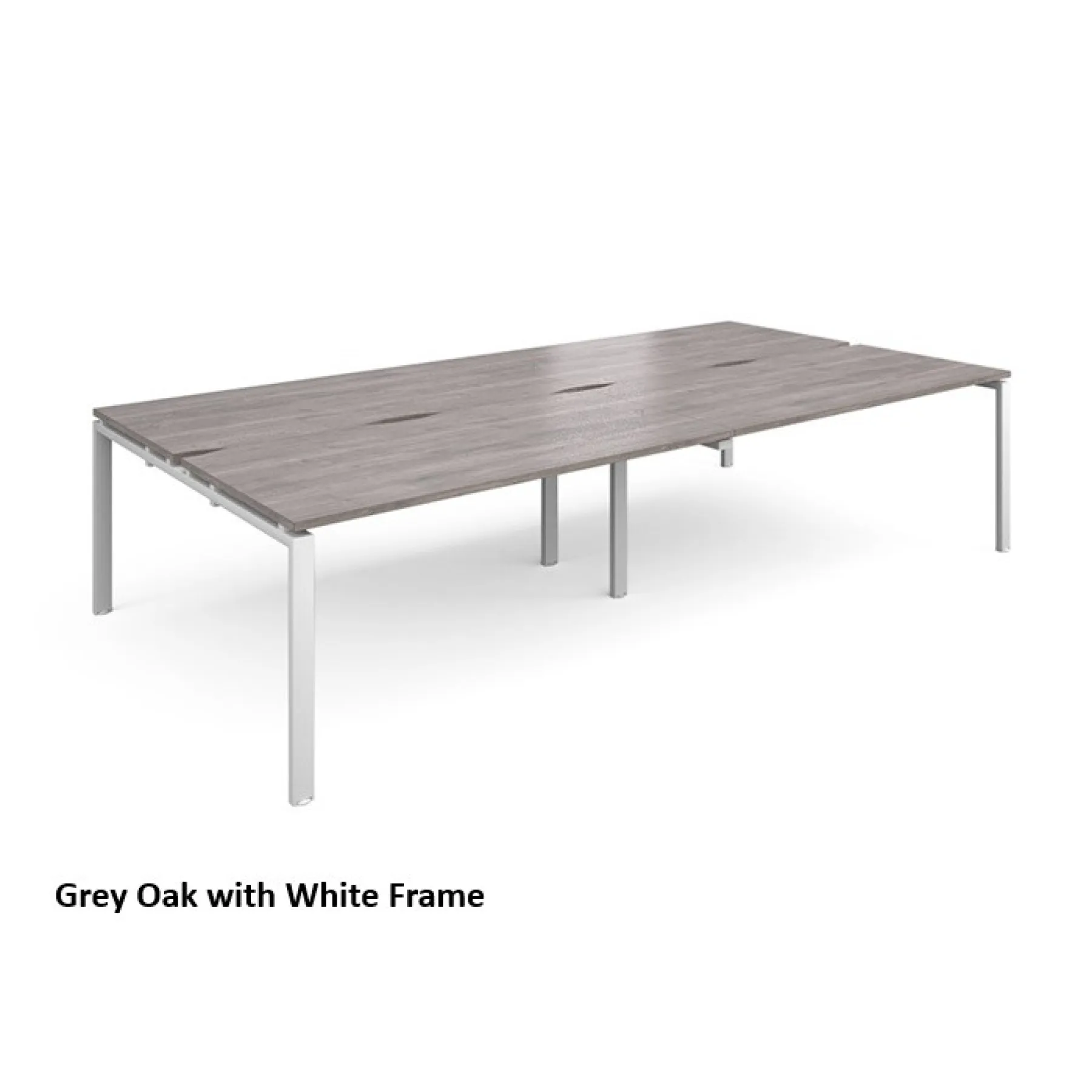 Dams adapt back to back 4 bench desks grey oak white frame e3216