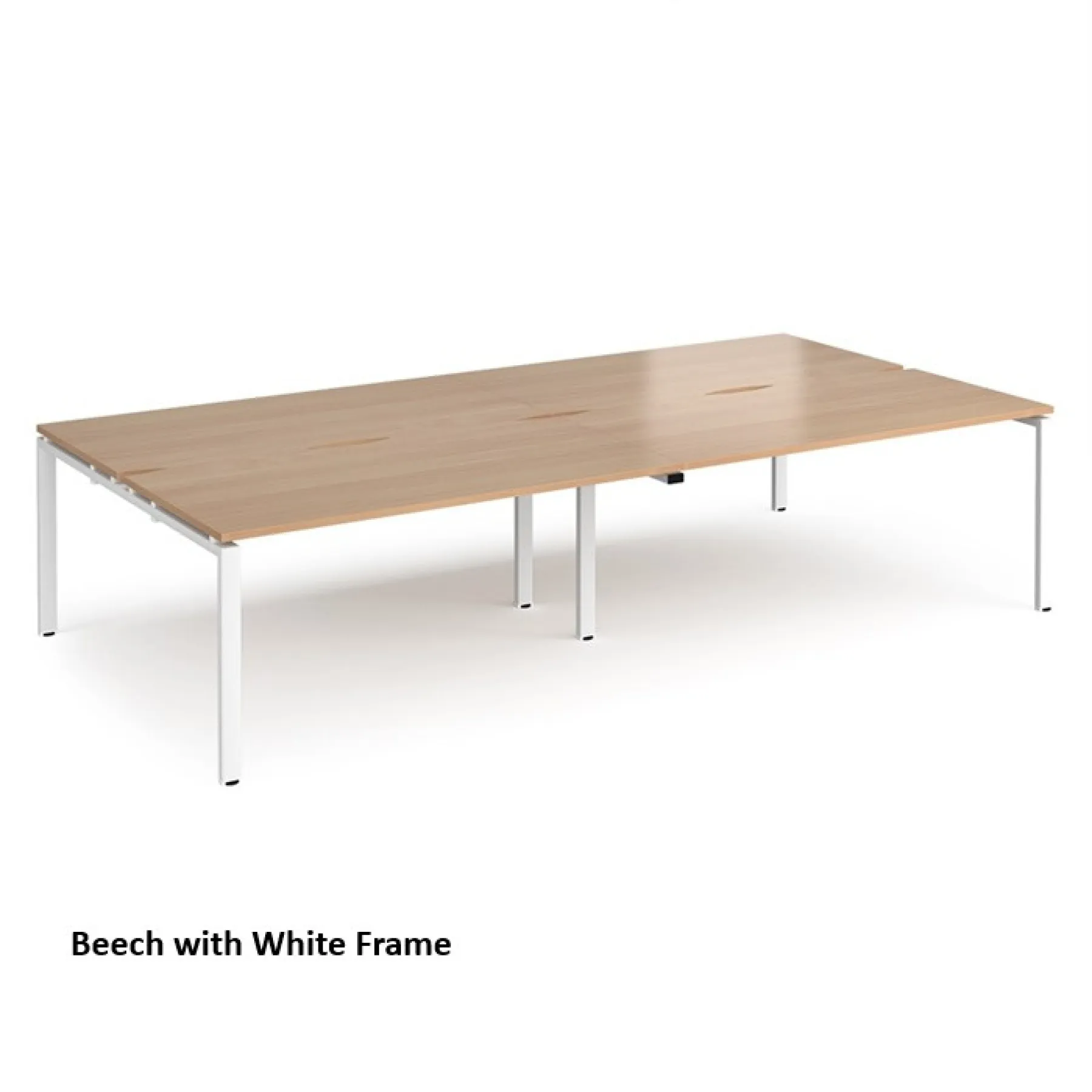 Dams adapt back to back 4 bench desks beech white frame e3216