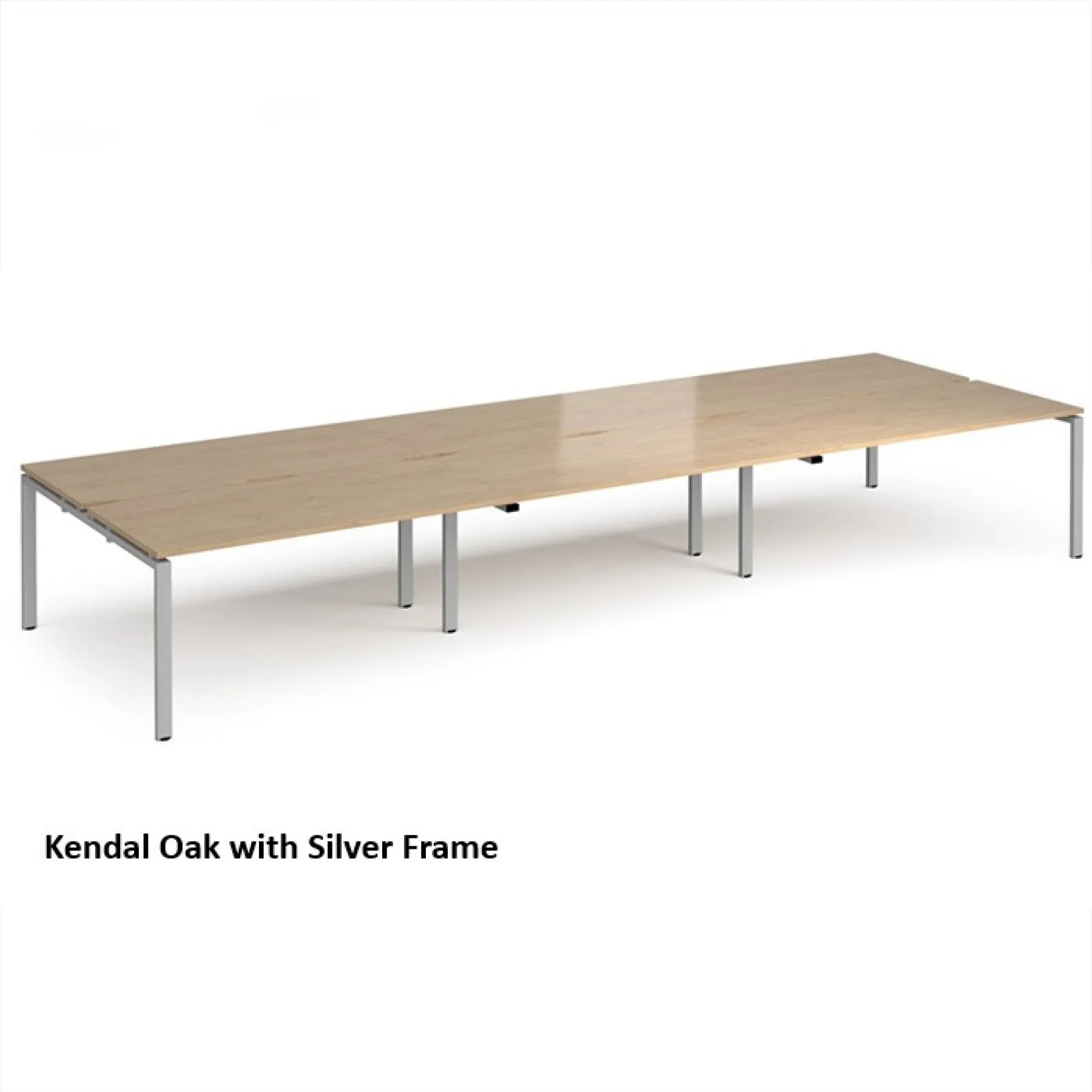 Dams adapt back to back 6 bench desks kendal oak silver frame e4816