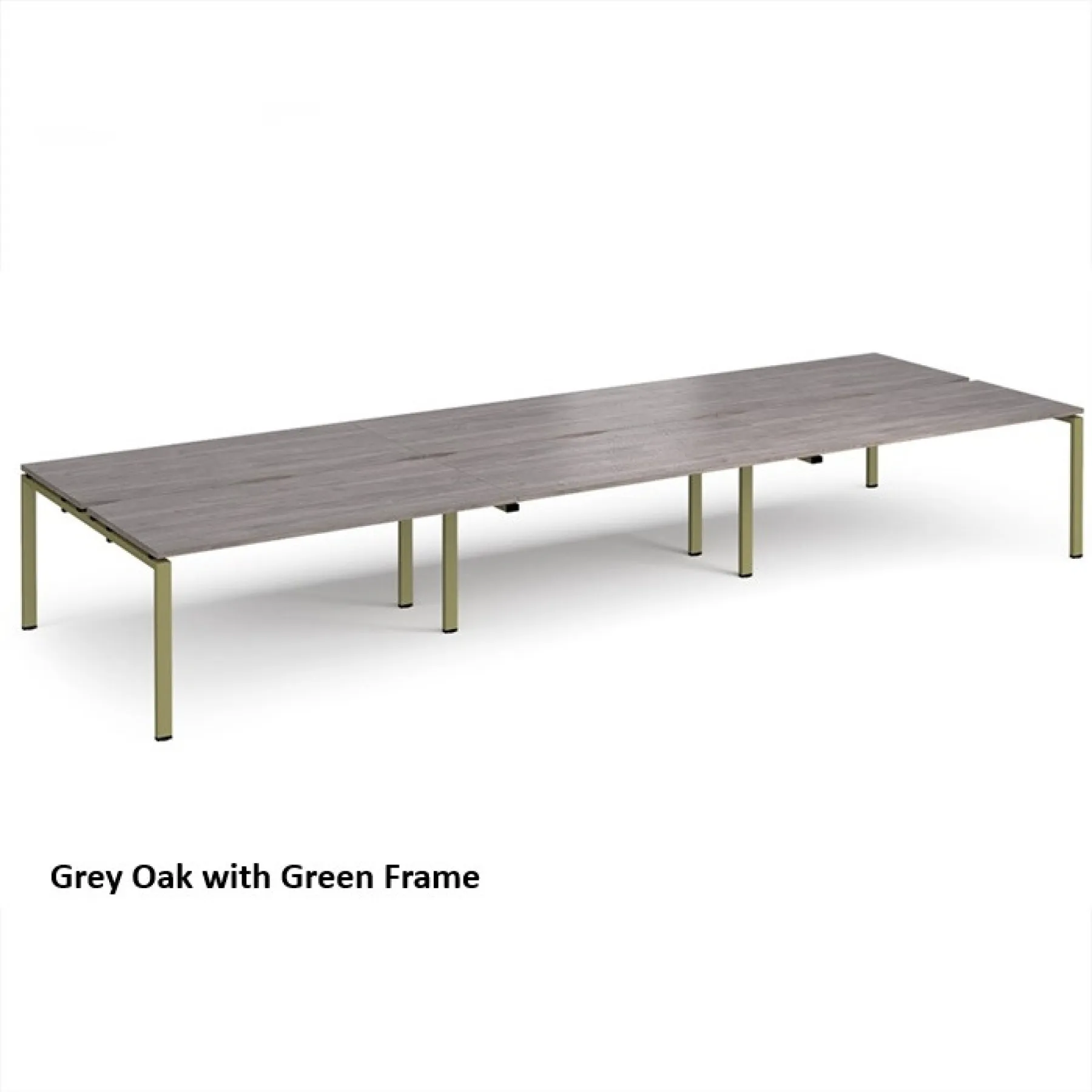 Dams adapt back to back 6 bench desks grey oak green frame e4816