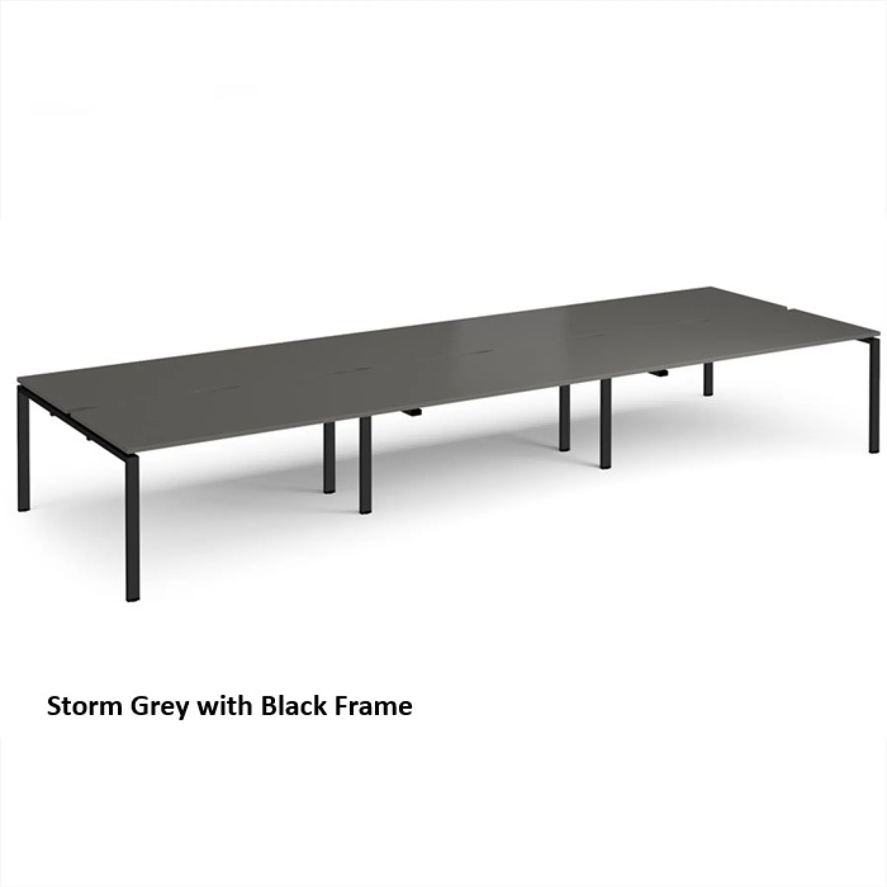 Dams adapt back to back 6 bench desks storm grey black frame e4816