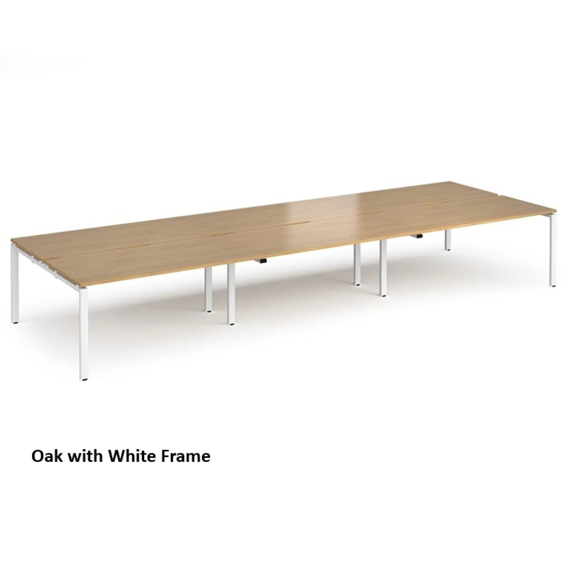 Dams adapt back to back 6 bench desks oak white frame e4816