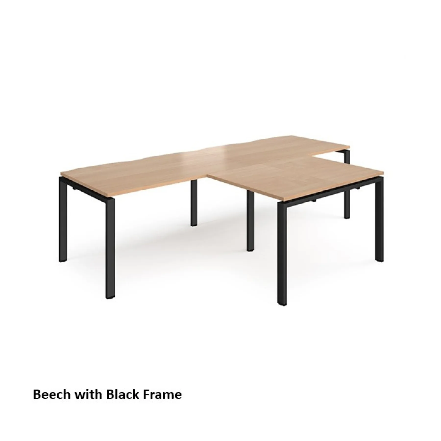 Dams adapt straight desks with returns er2888 beech black frame