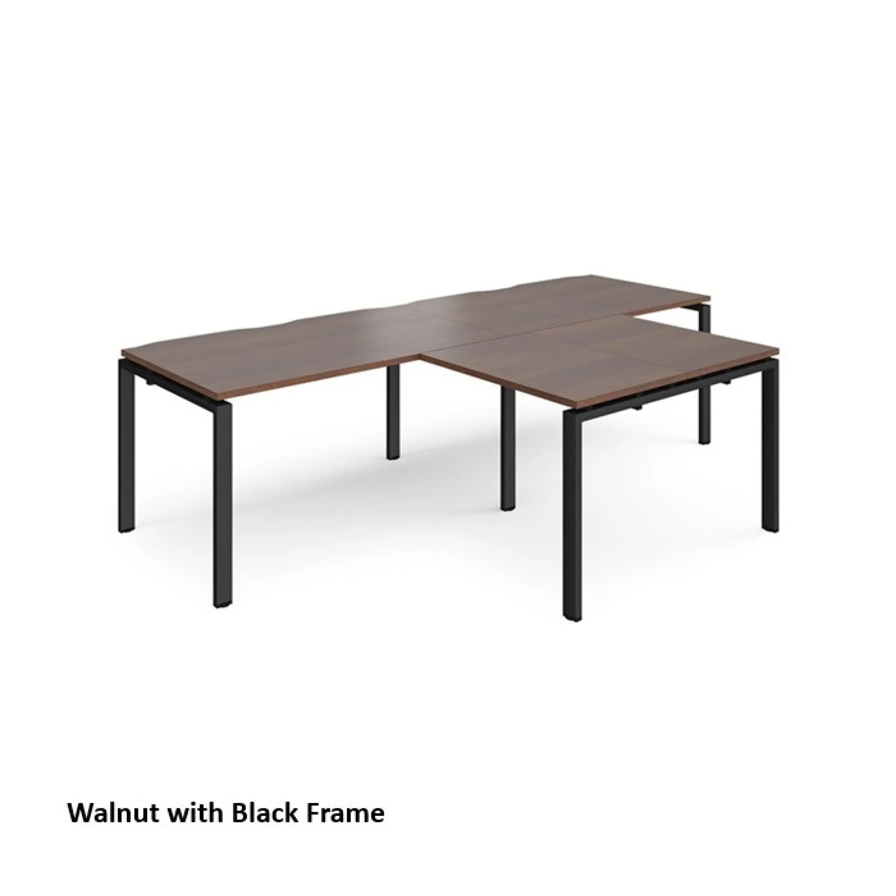 Dams adapt straight desks with returns er2888 walnut black frame