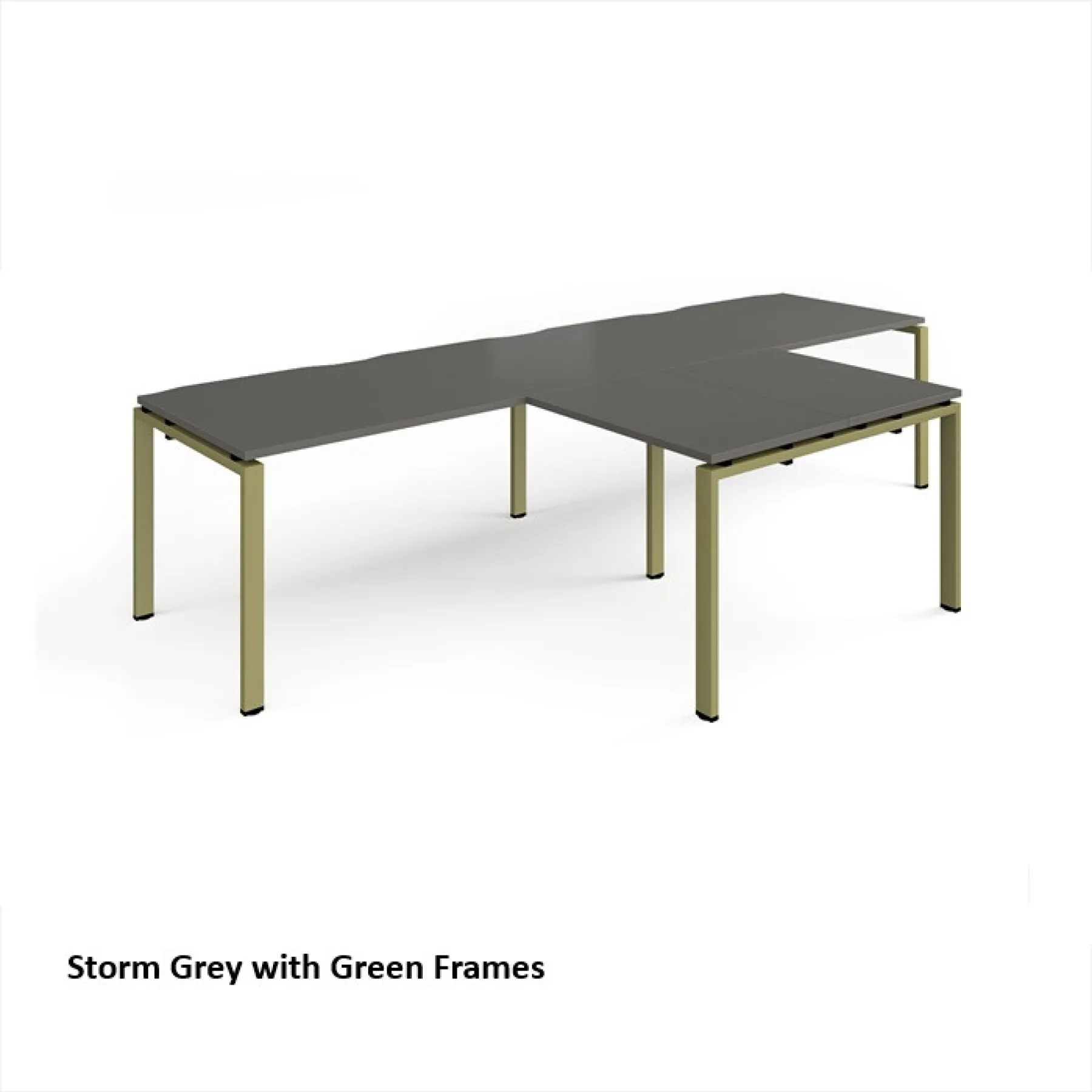 Dams adapt straight desks with returns er2888 storm grey green frame