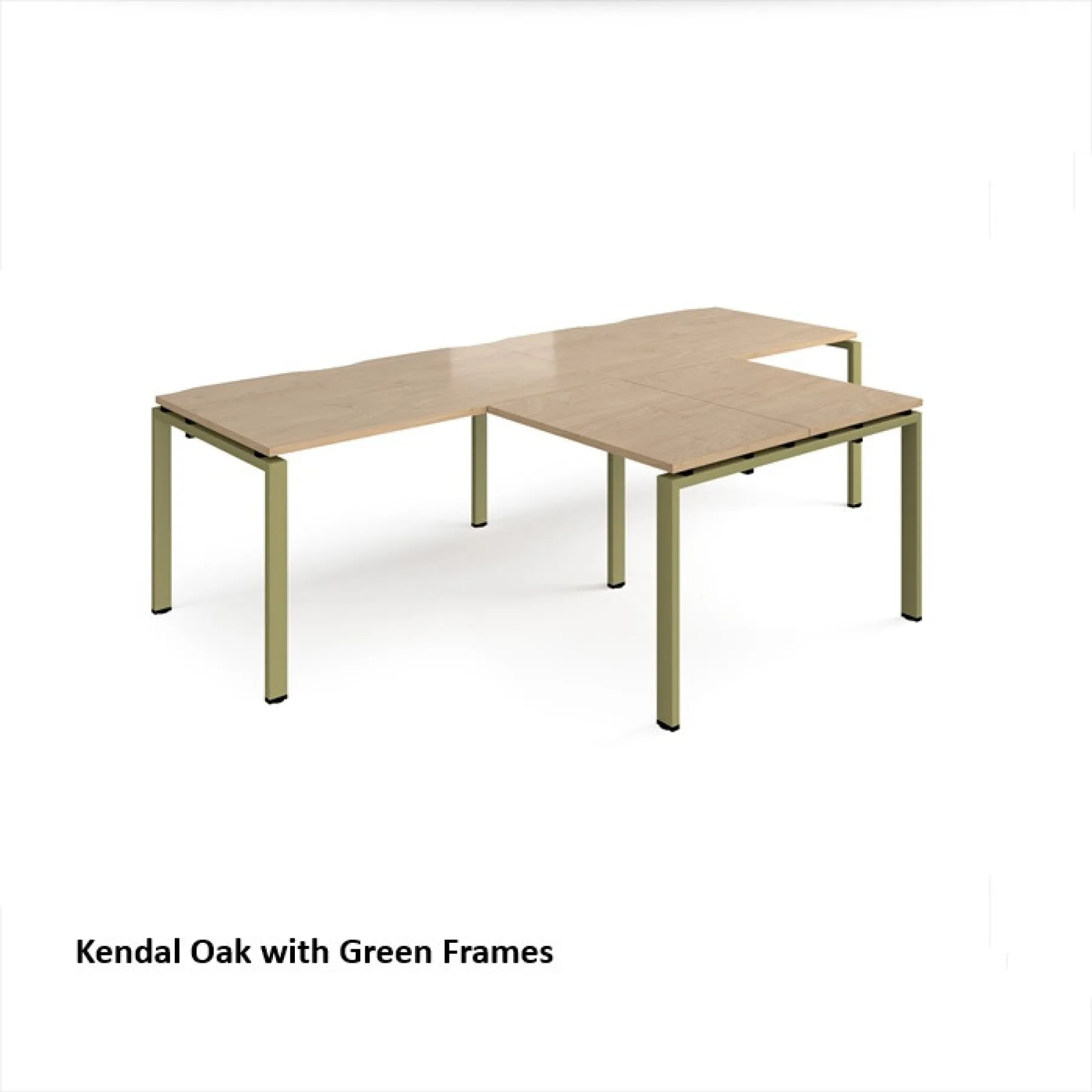 Dams adapt straight desks with returns er2888 kendal oak green frame