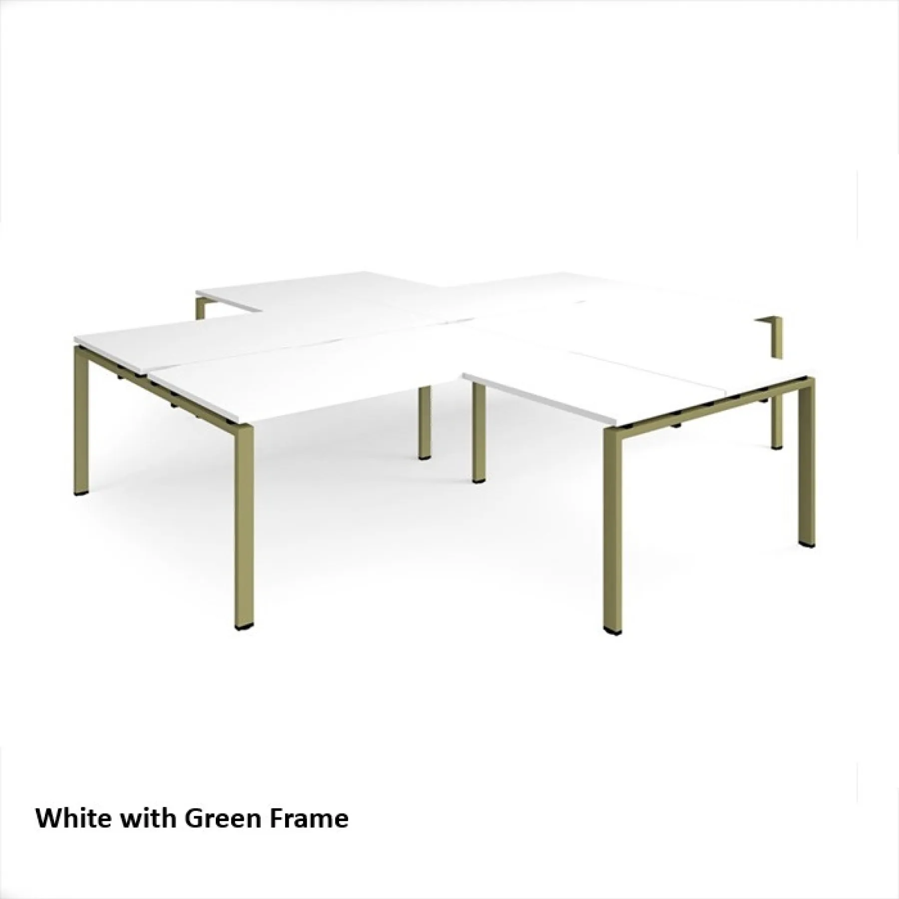 Dams adapt four desk clusters er32168 white top with green frame