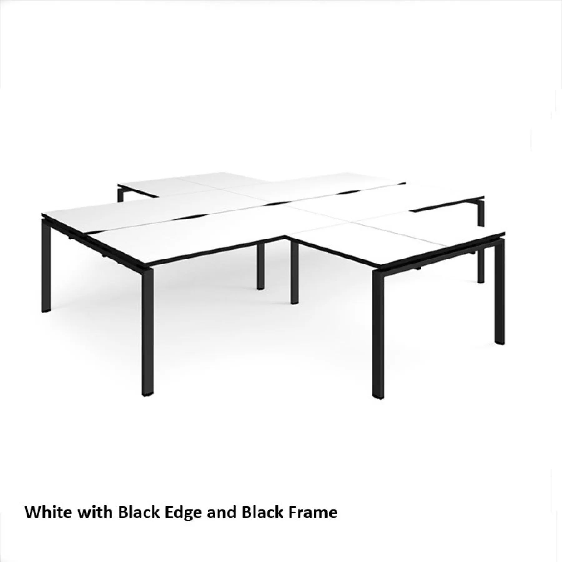Dams adapt four desk clusters er32168 white top with black edge black frame