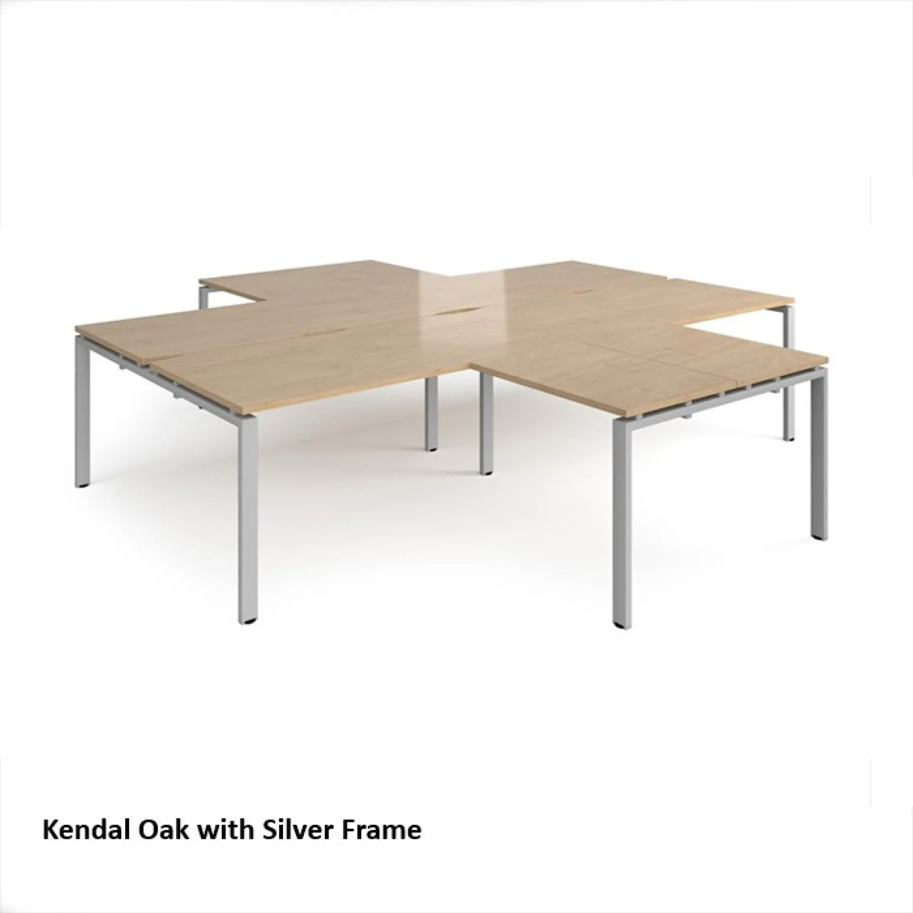Dams adapt four desk clusters er32168 kendal oak top with silver frame