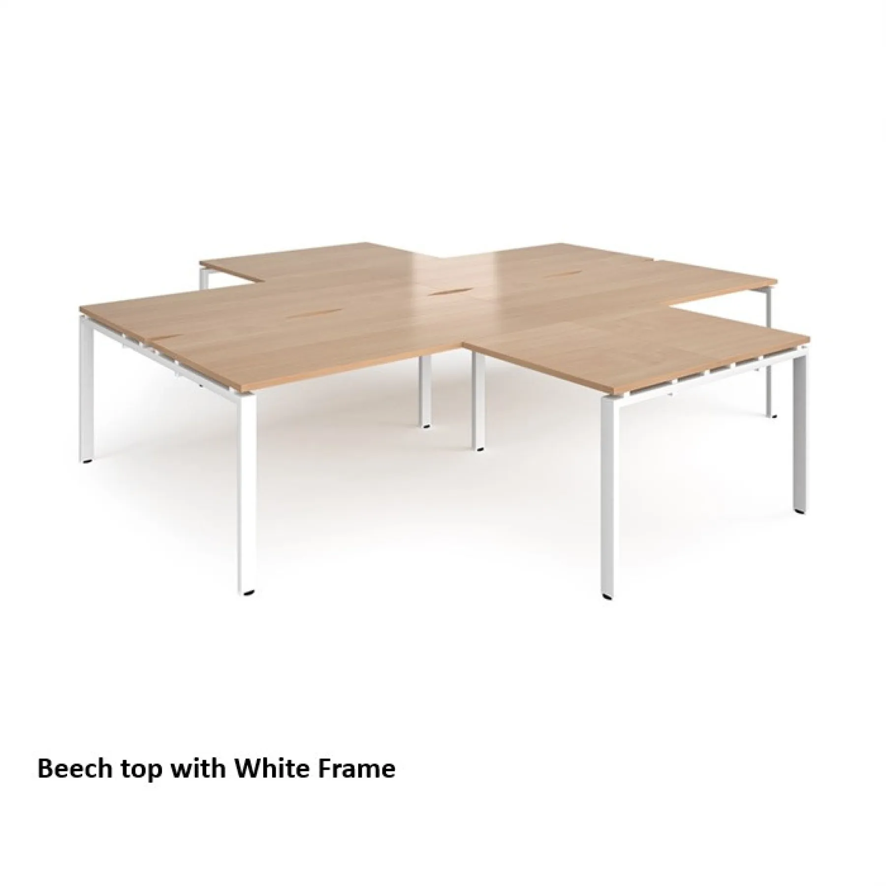 Dams adapt four desk clusters er32168 beech top with white frame