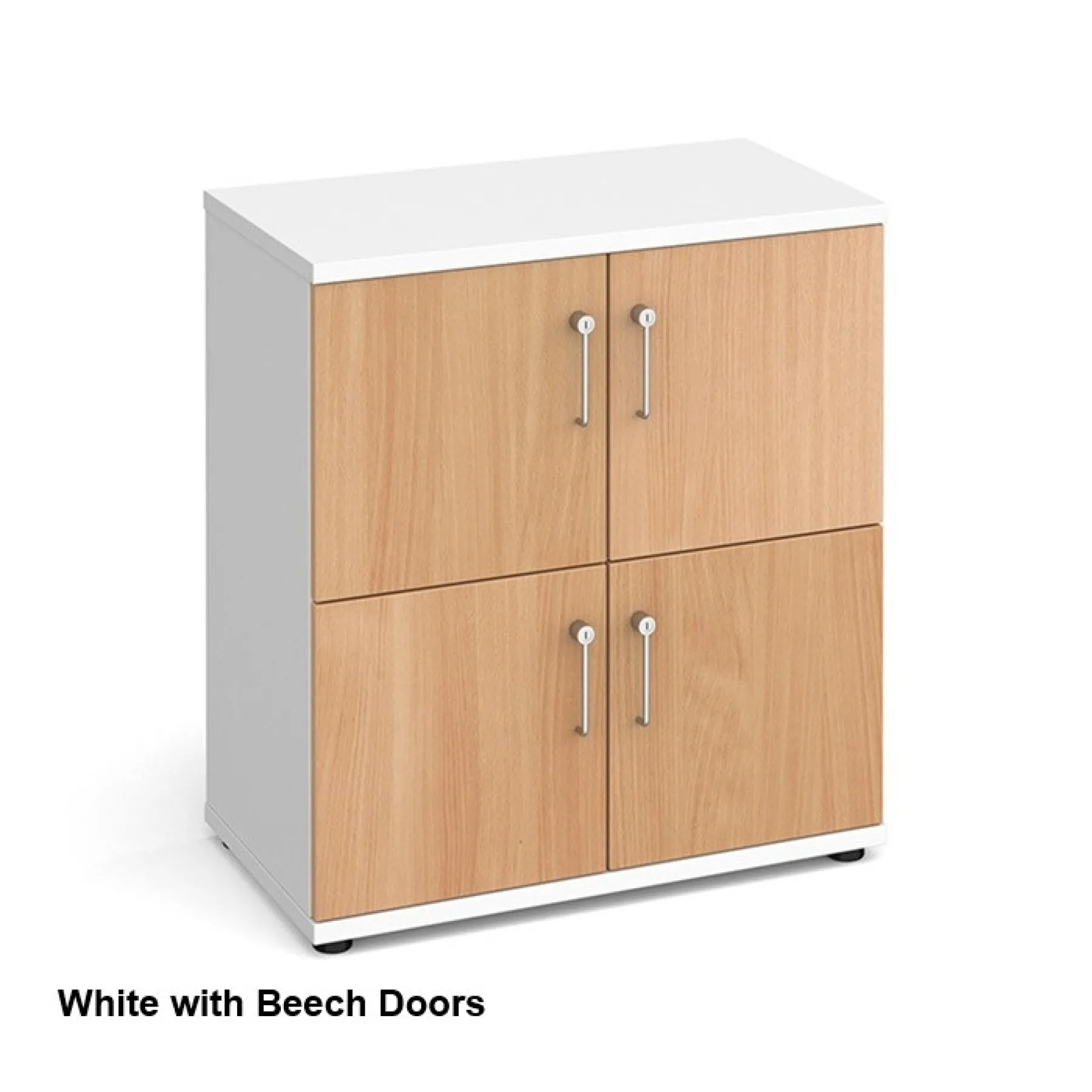 4 door wooden lockers lck4d white beech