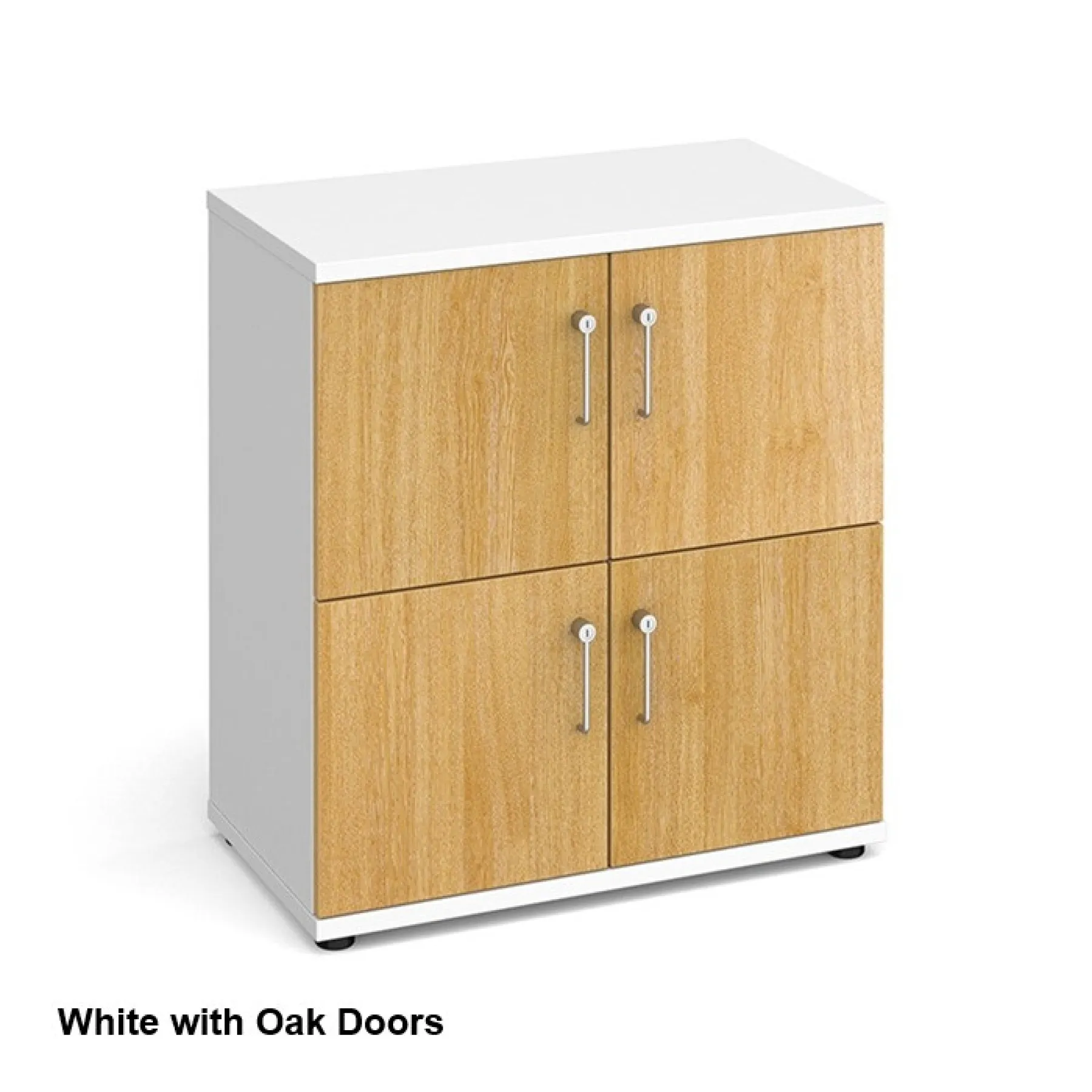 4 door wooden lockers lck4d white oak