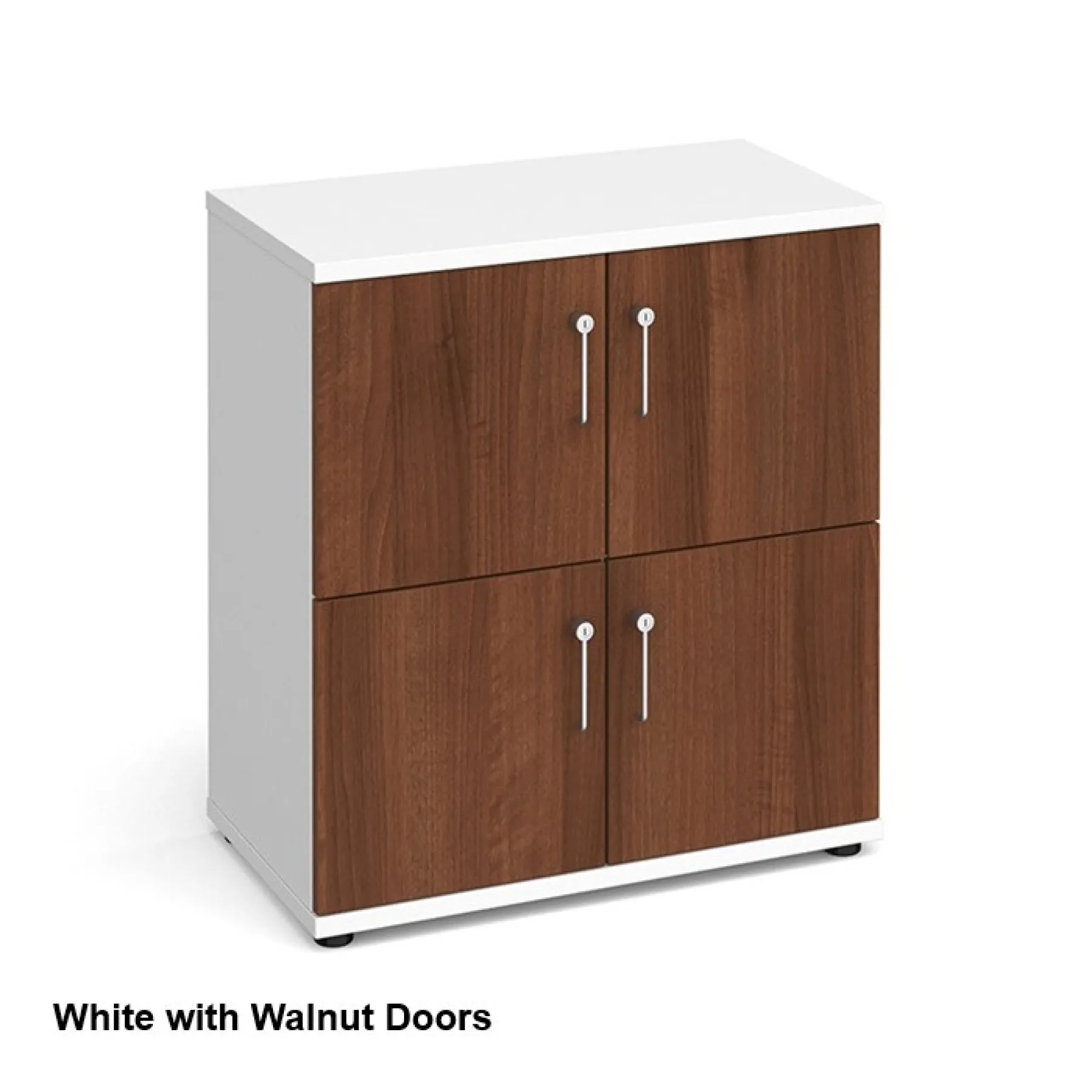 4 door wooden lockers lck4d white walnut