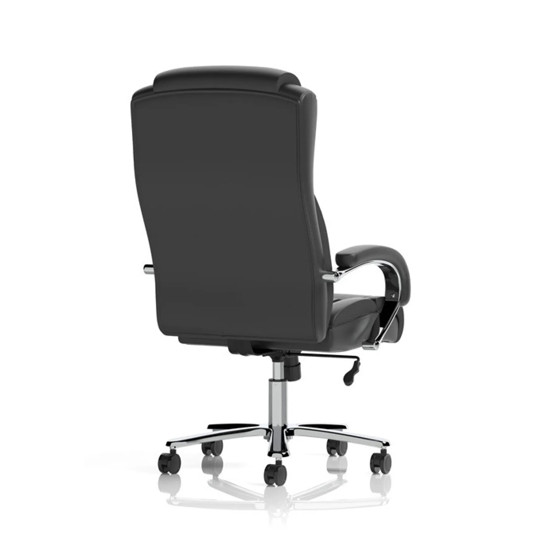 Austin heavy duty operator office chair black pu 200kg rear angle