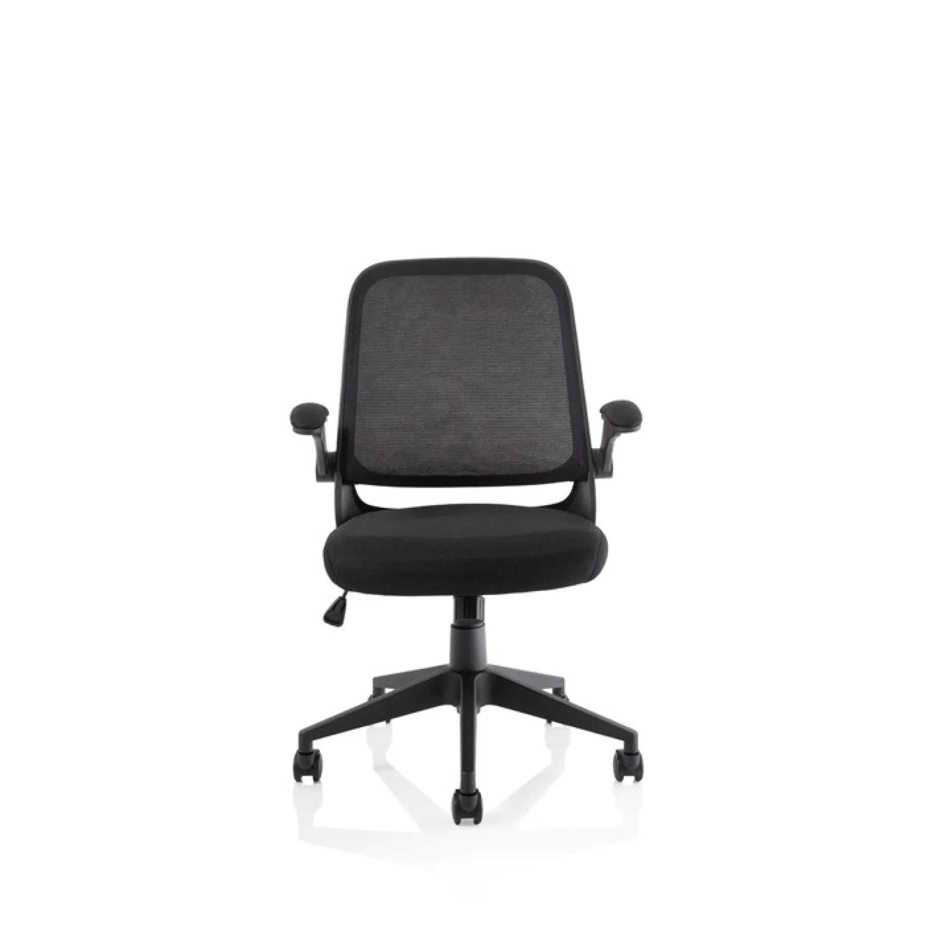Crew mesh back operator office chair folding arms black 110kg front