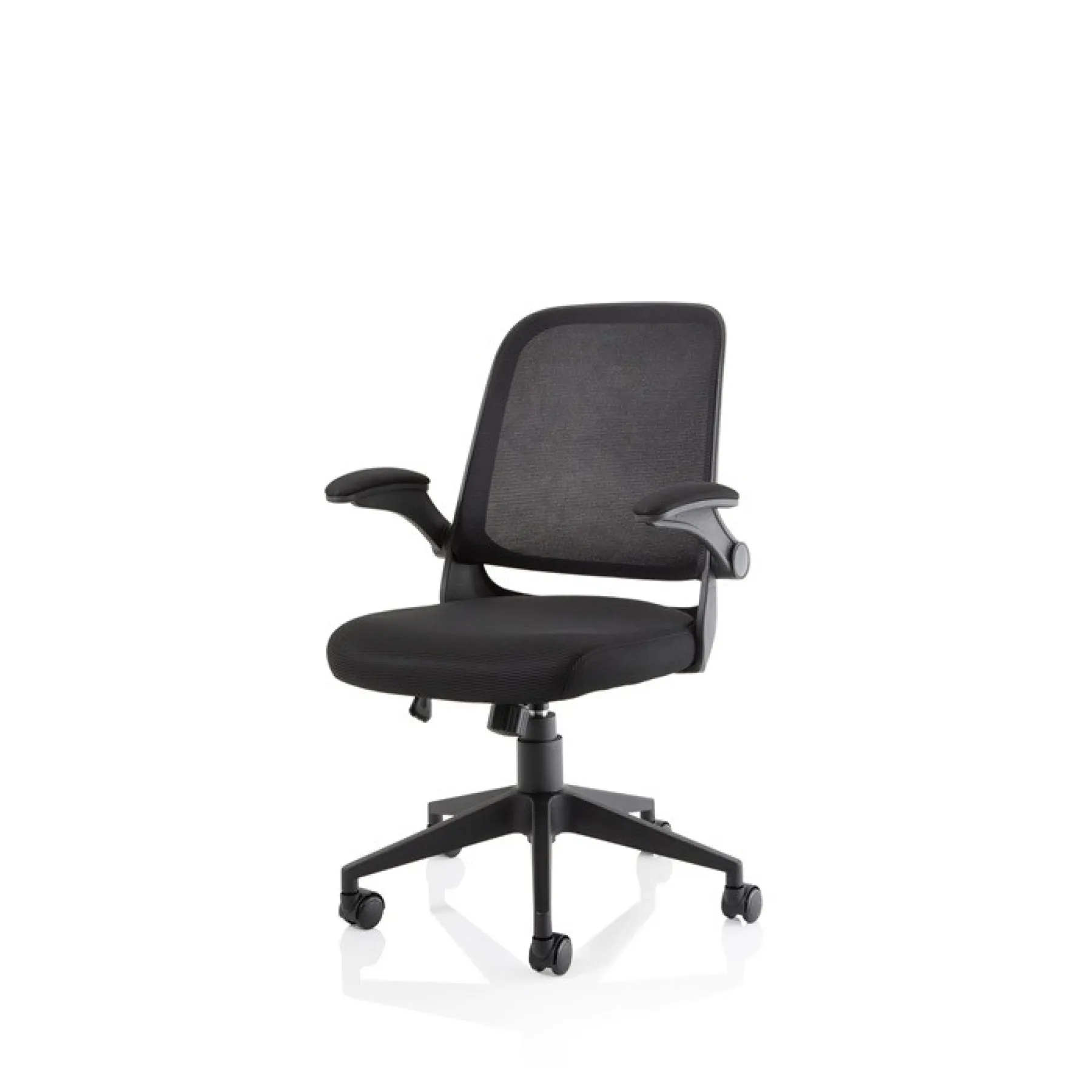 Crew mesh back operator office chair folding arms black 110kg angle