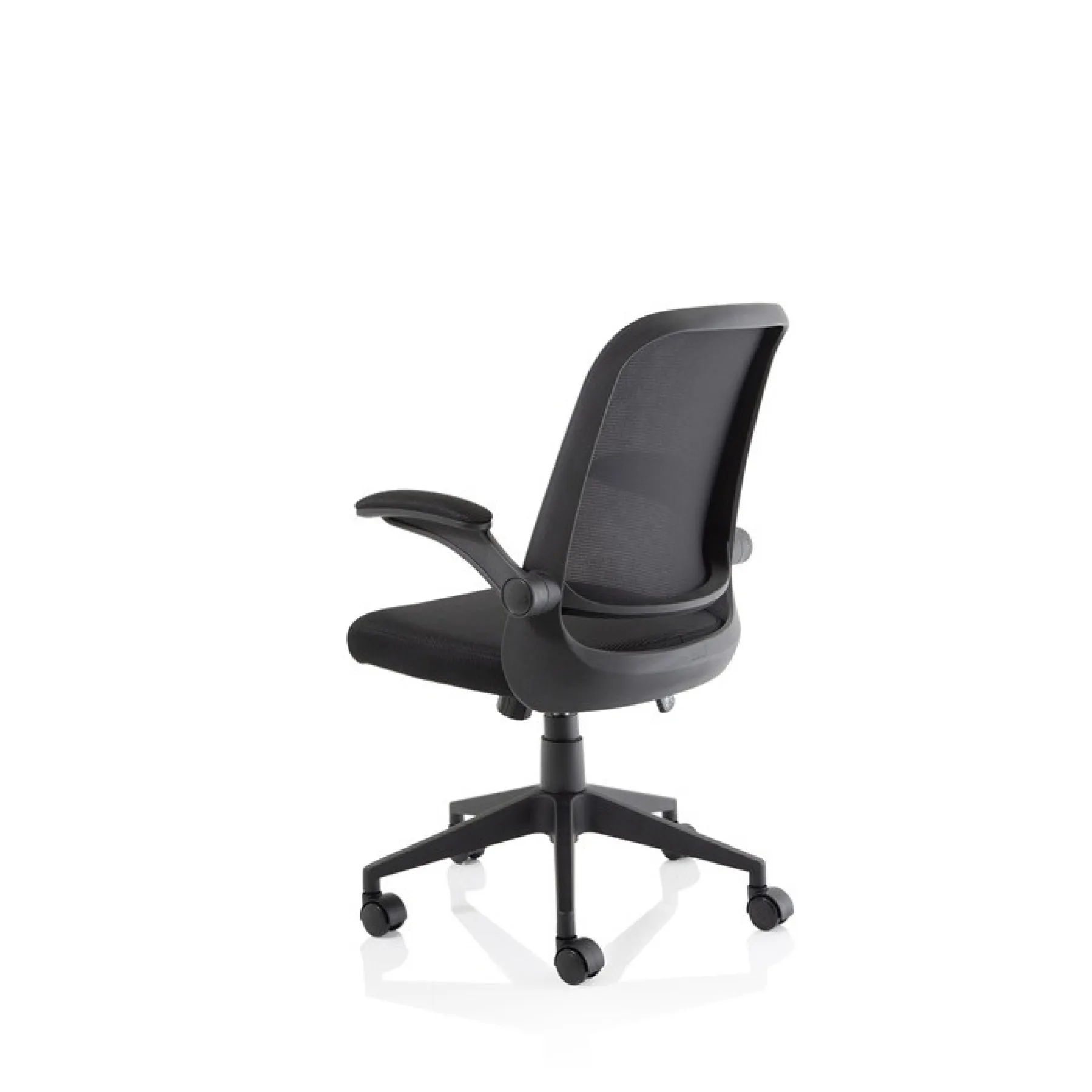 Crew mesh back operator office chair folding arms black 110kg rear angle