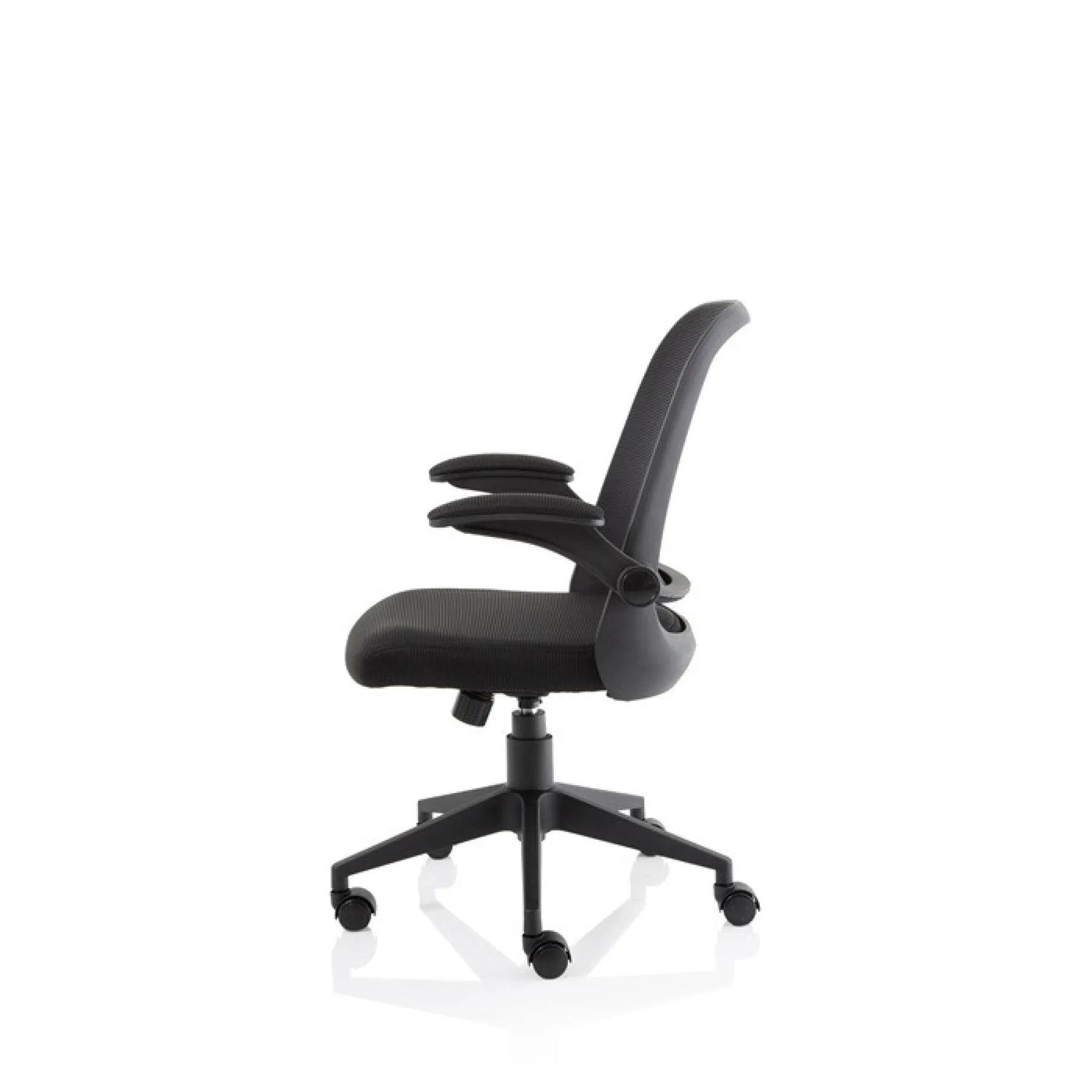 Crew mesh back operator office chair folding arms black 110kg side
