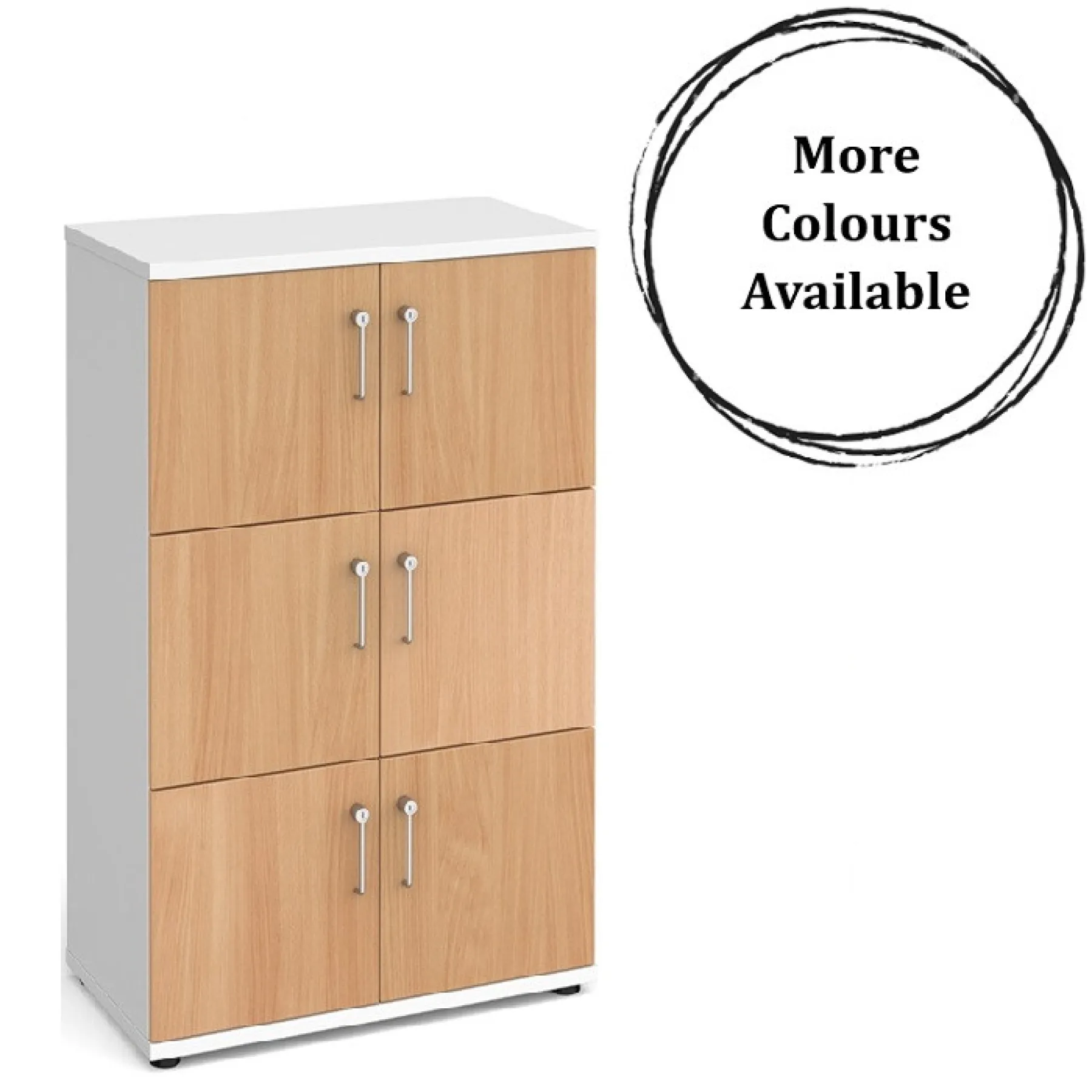 6 door wooden lockers lck6d white beech