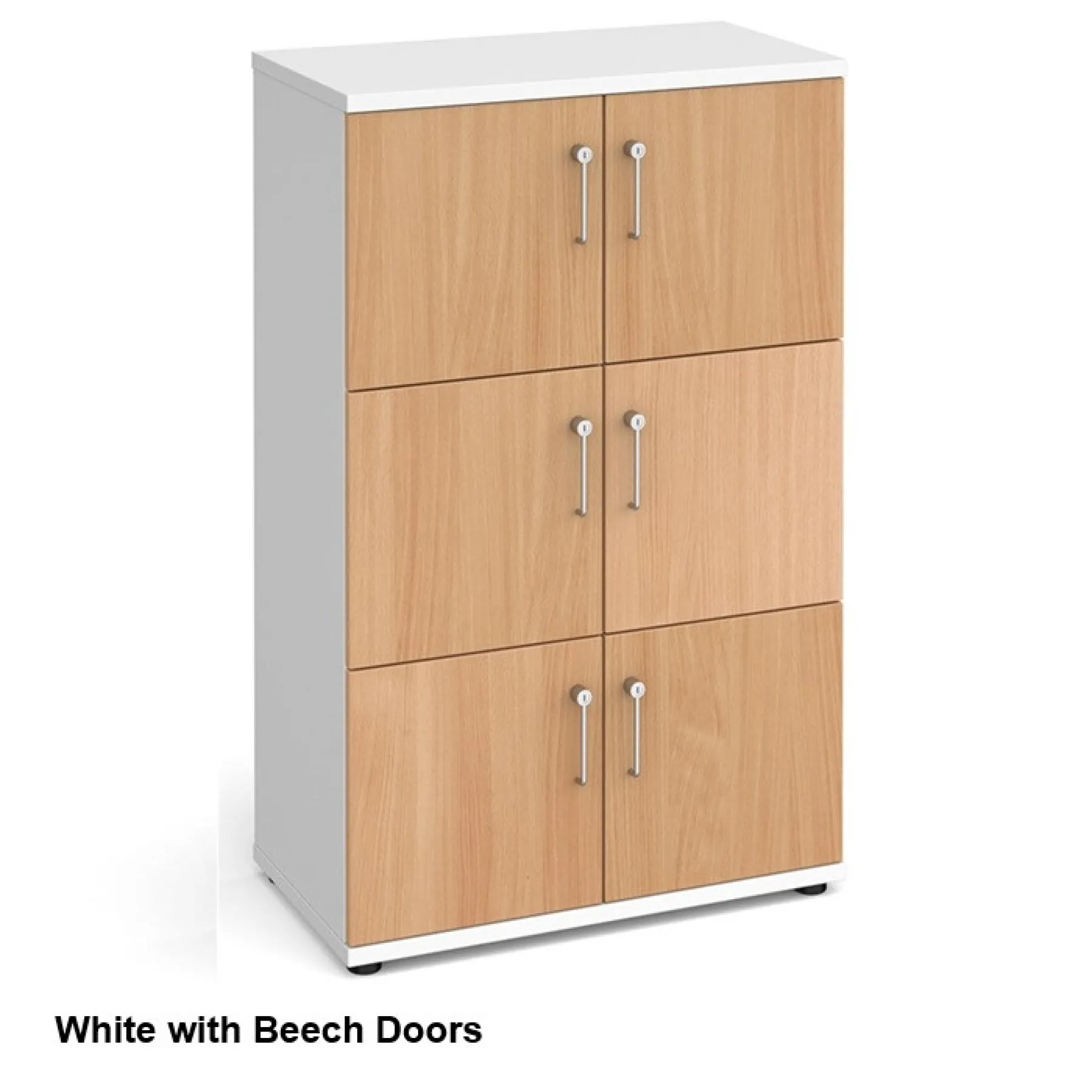 6 door wooden lockers lck6d white beech main