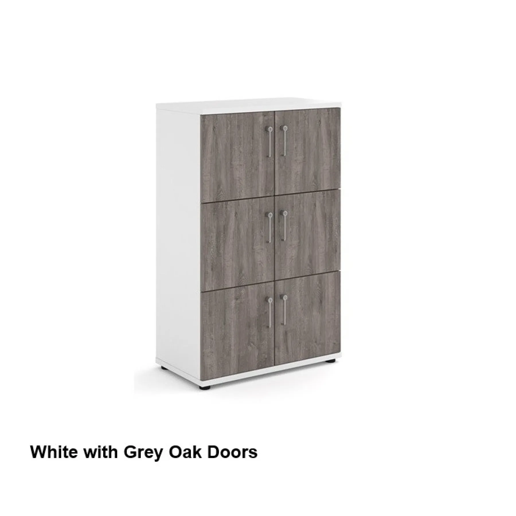 6 door wooden lockers lck6d white grey oak