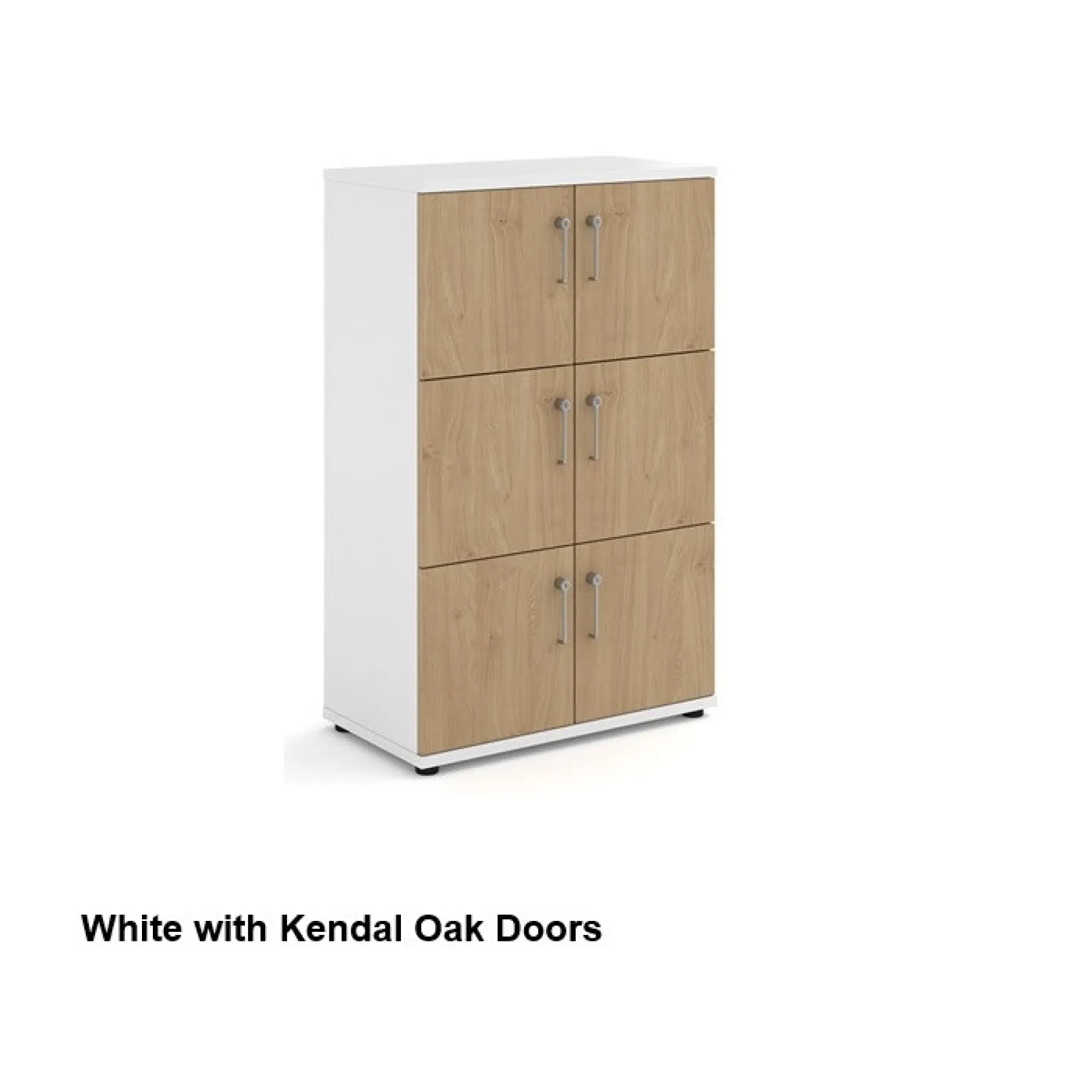 6 door wooden lockers lck6d white kendal oak