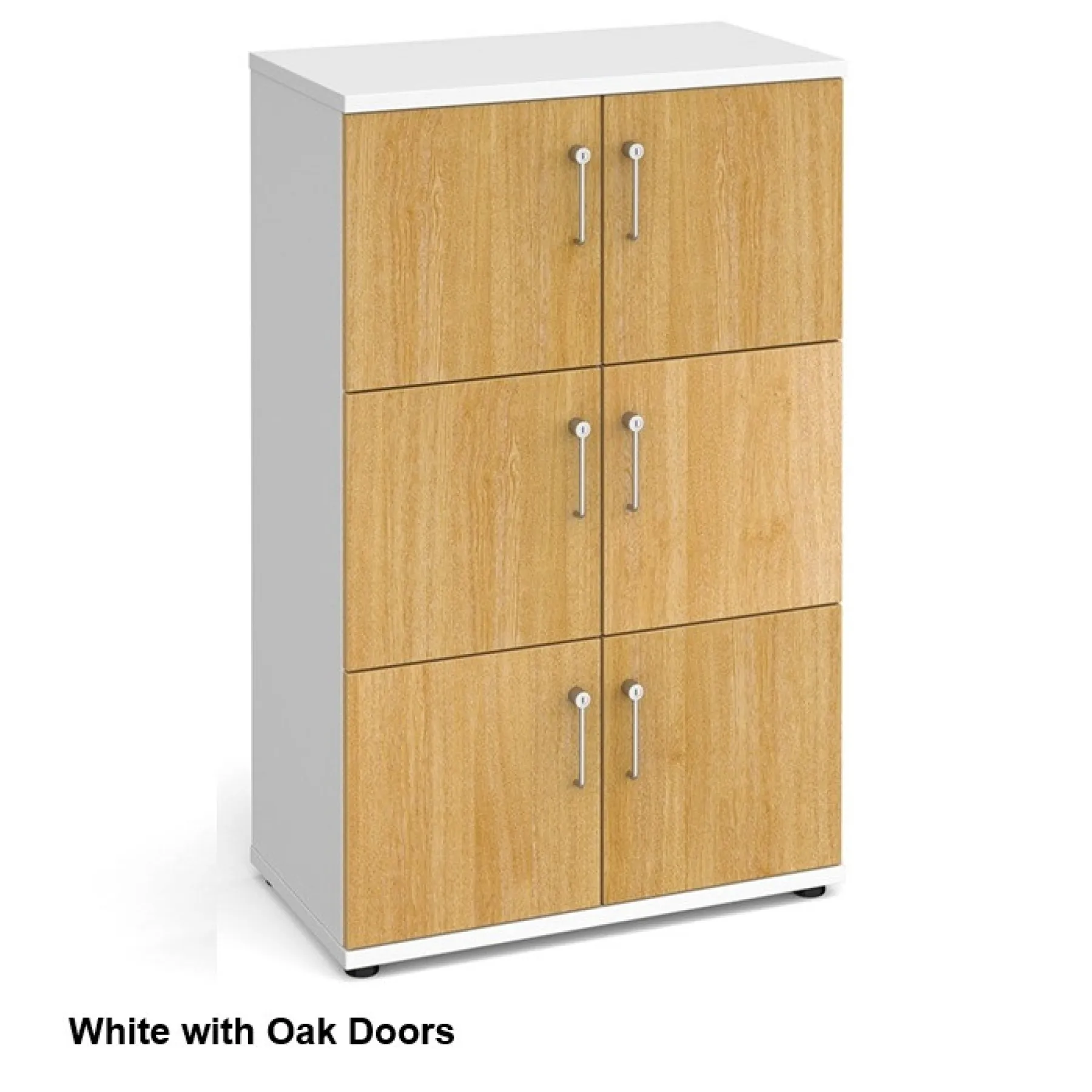 6 door wooden lockers lck6d white oak