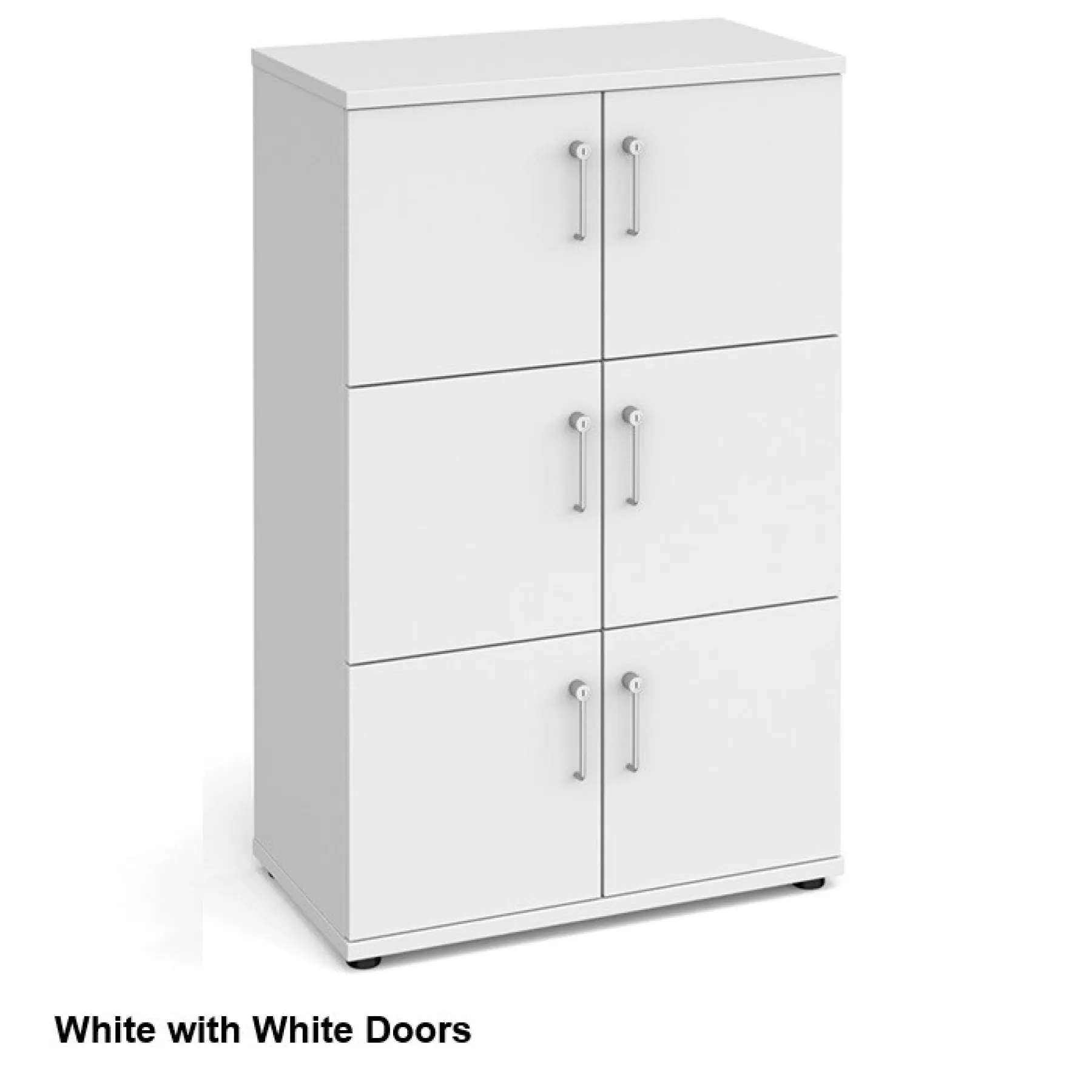6 door wooden lockers lck6d white white