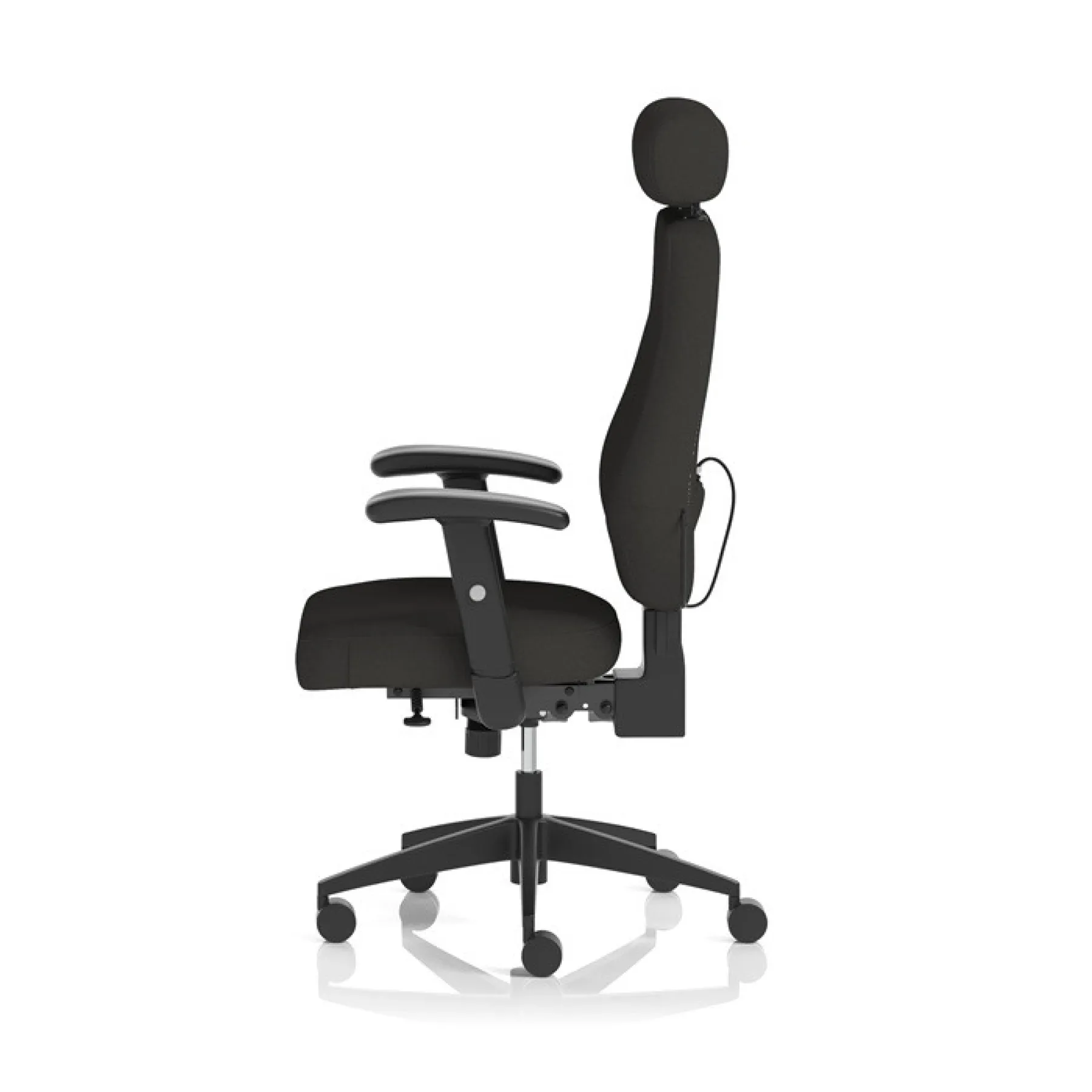 Nexus high back executive office chair with headrest black fabric side