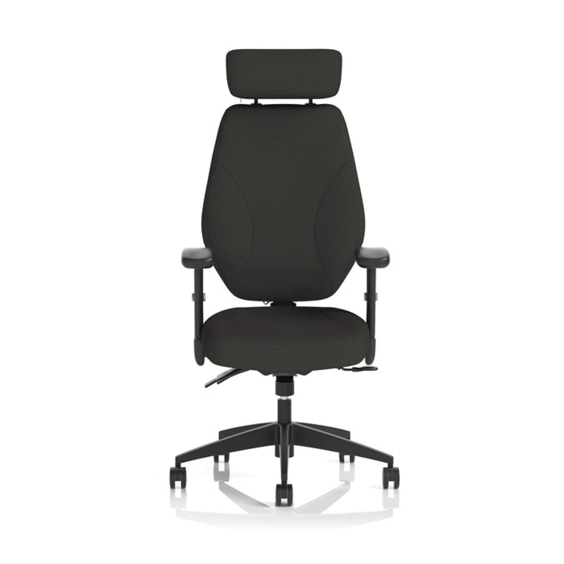 Nexus high back executive office chair with headrest black fabric front