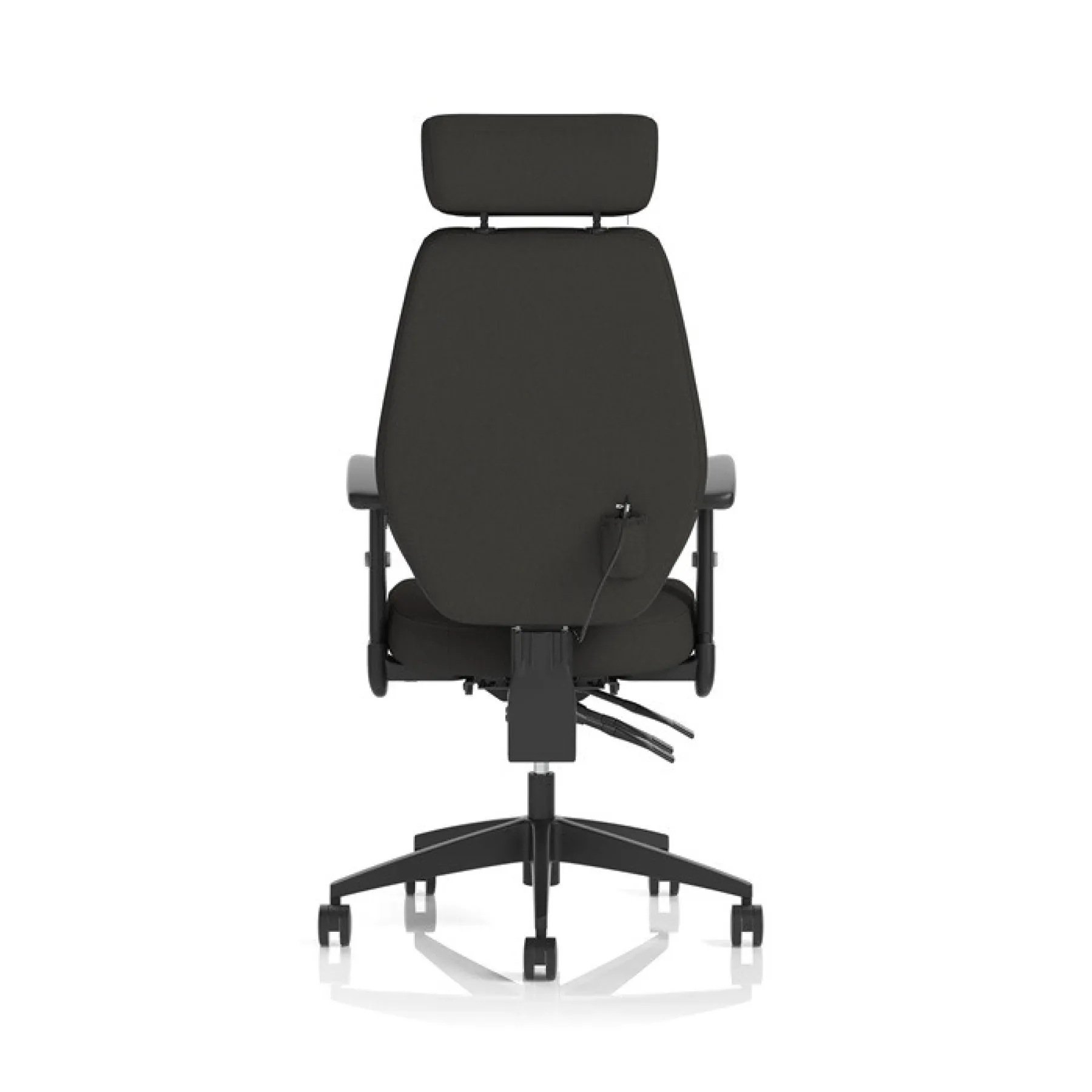 Nexus high back executive office chair with headrest black fabric rear