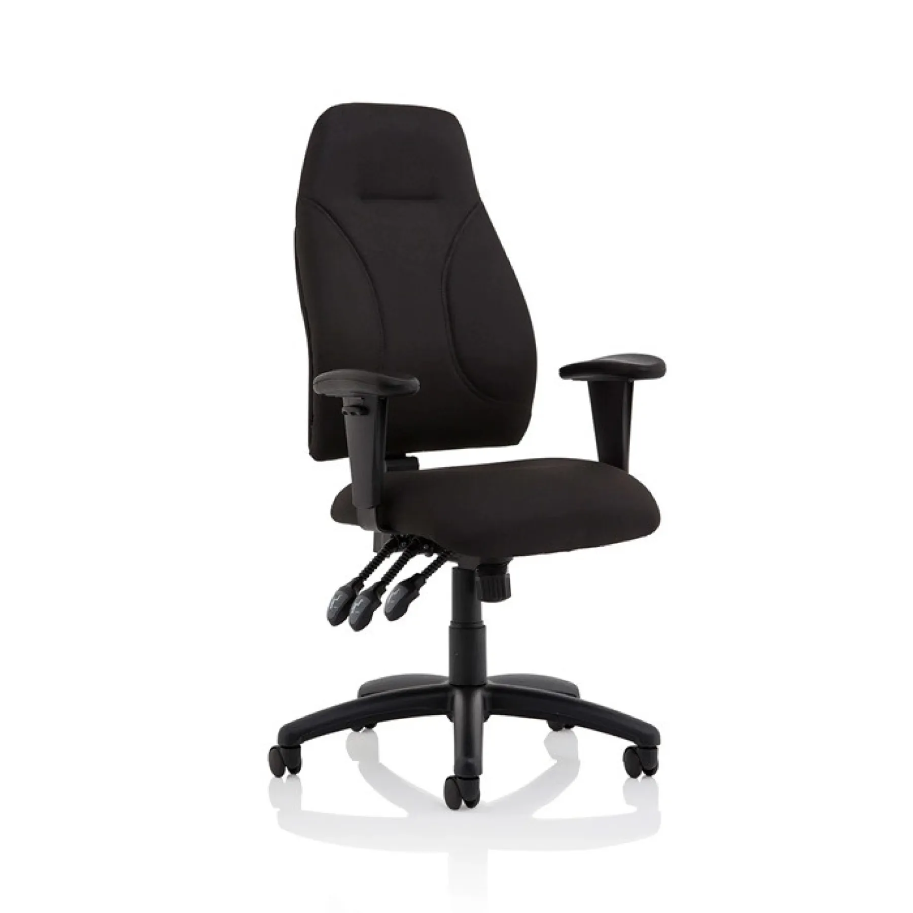 Esme high back posture office chair adjustable arms black fabric